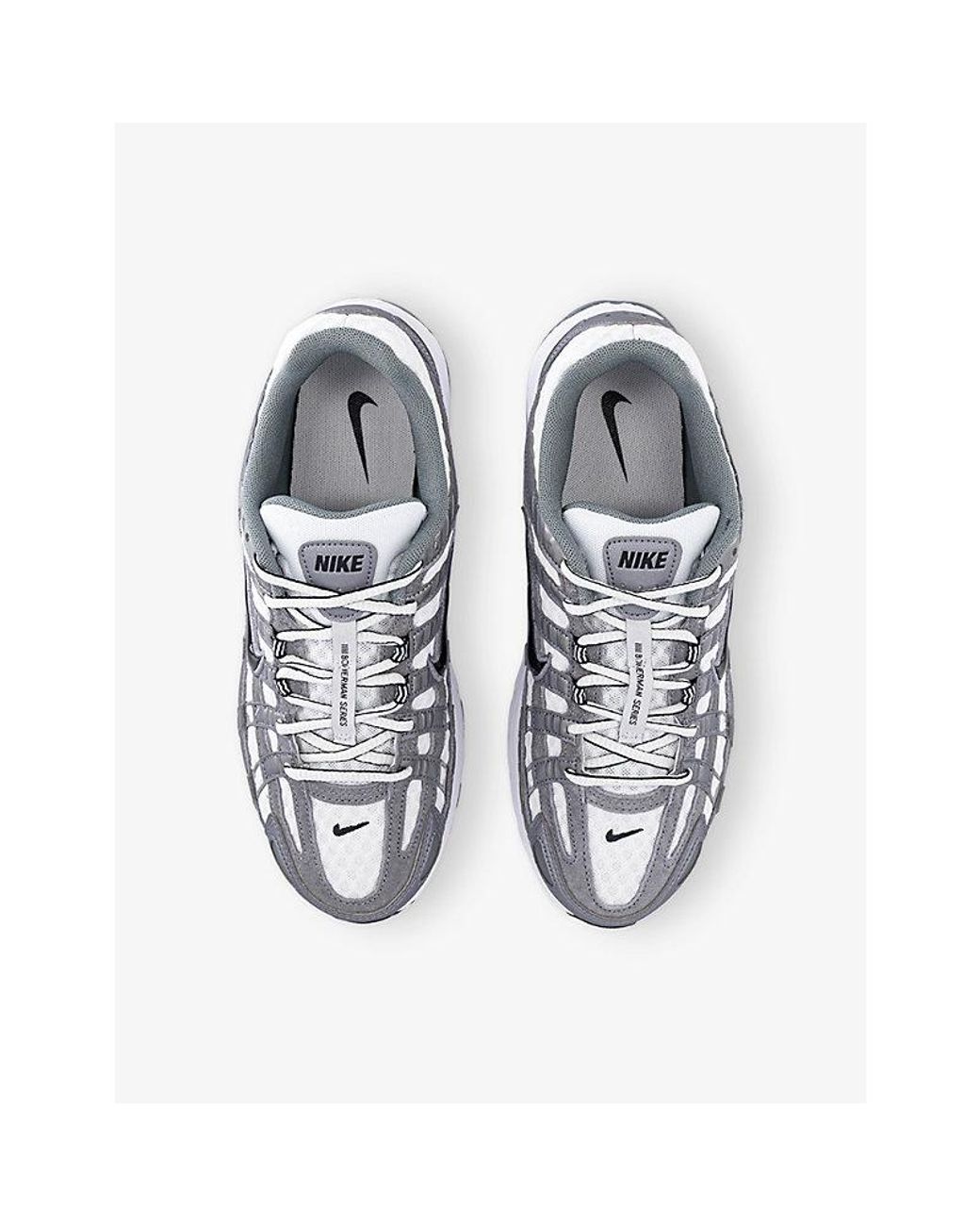 Nike White P-6000 Suede And Mesh Trainers for men