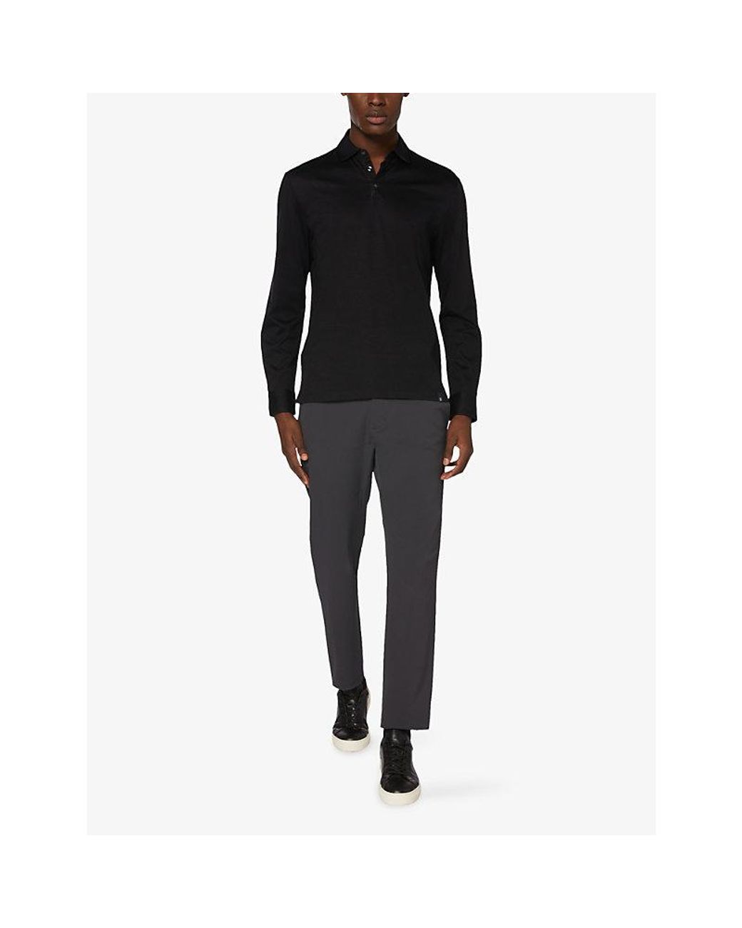 Boggi Black Btech Performance Slim-Leg Stretch-Woven Trousers for men