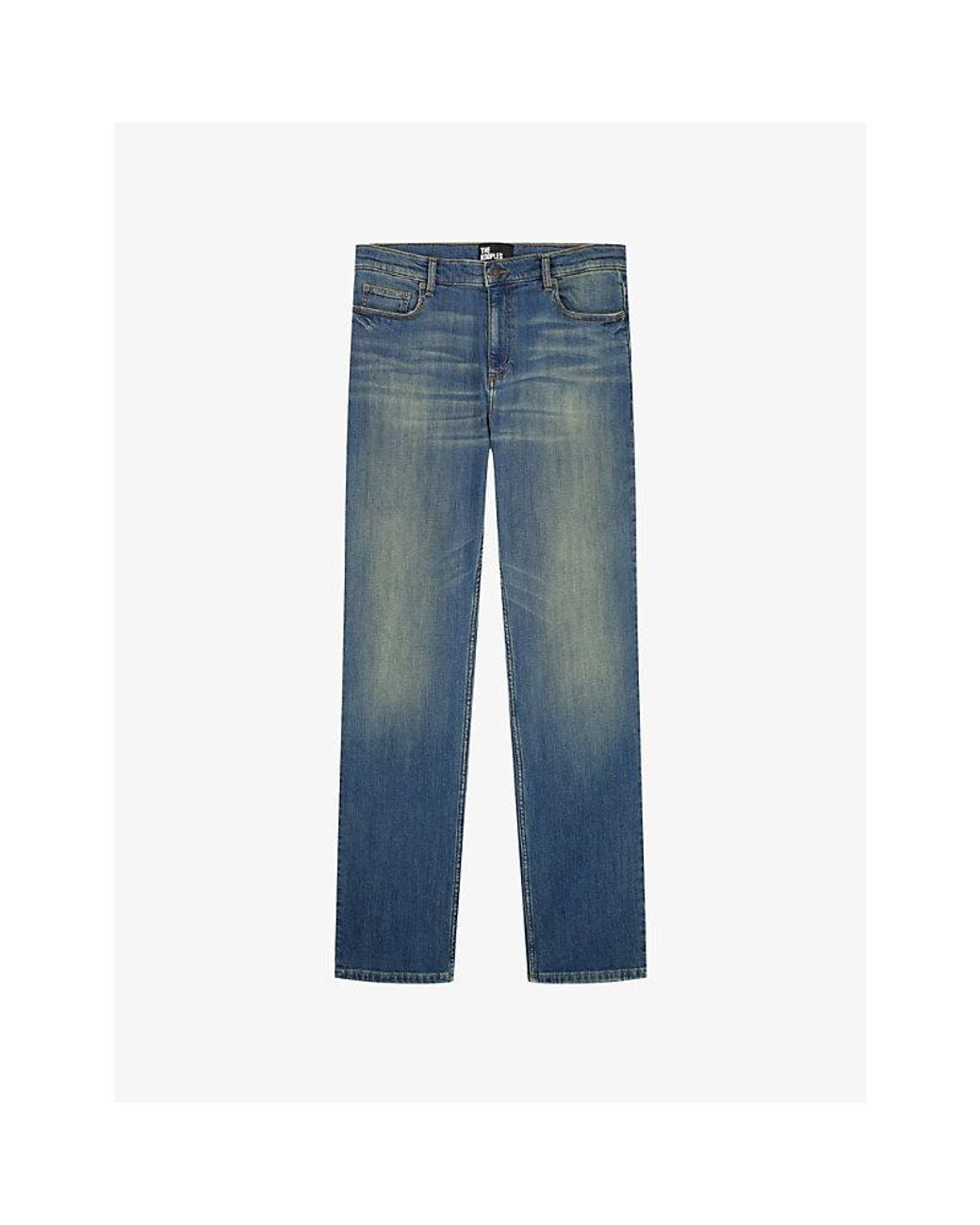 The Kooples Blue Slim-Leg Faded-Wash Denim Jeans for men