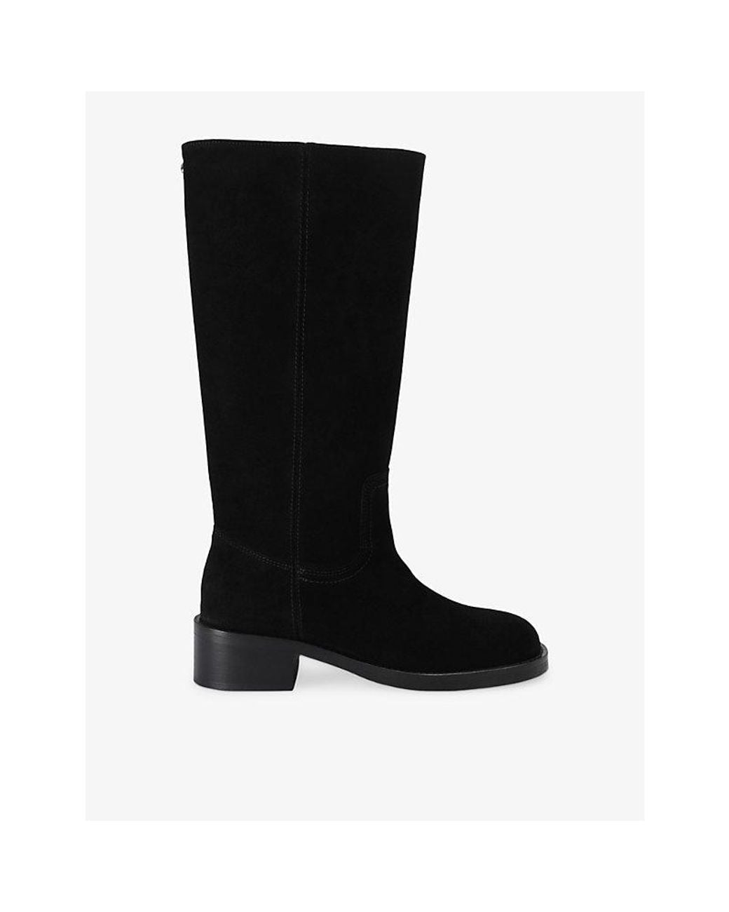 Steve Madden Black Riggs Suede Knee-High Boots