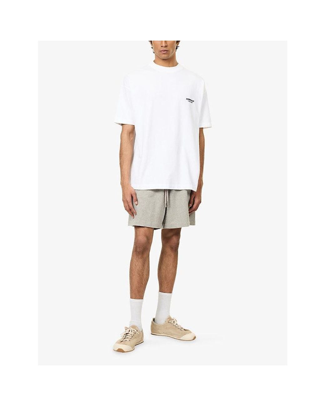 Fear Of God White Classic Logo-Print Cotton T-Shirt for men