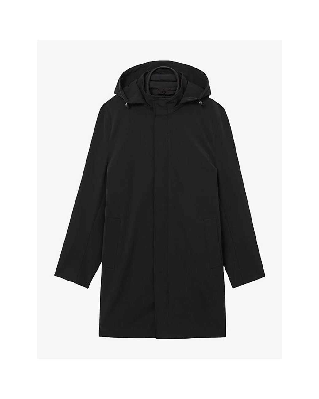 Reiss Black Hilson Gilet-Insert Woven Jacket for men
