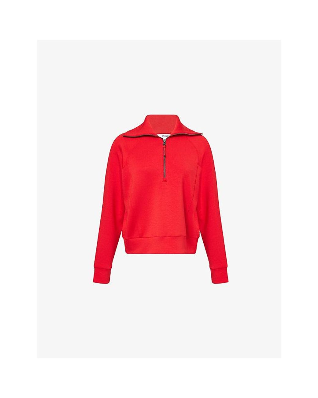 Spanx Red Spanx Airessentials Half Zip Jersey Sweatshirt