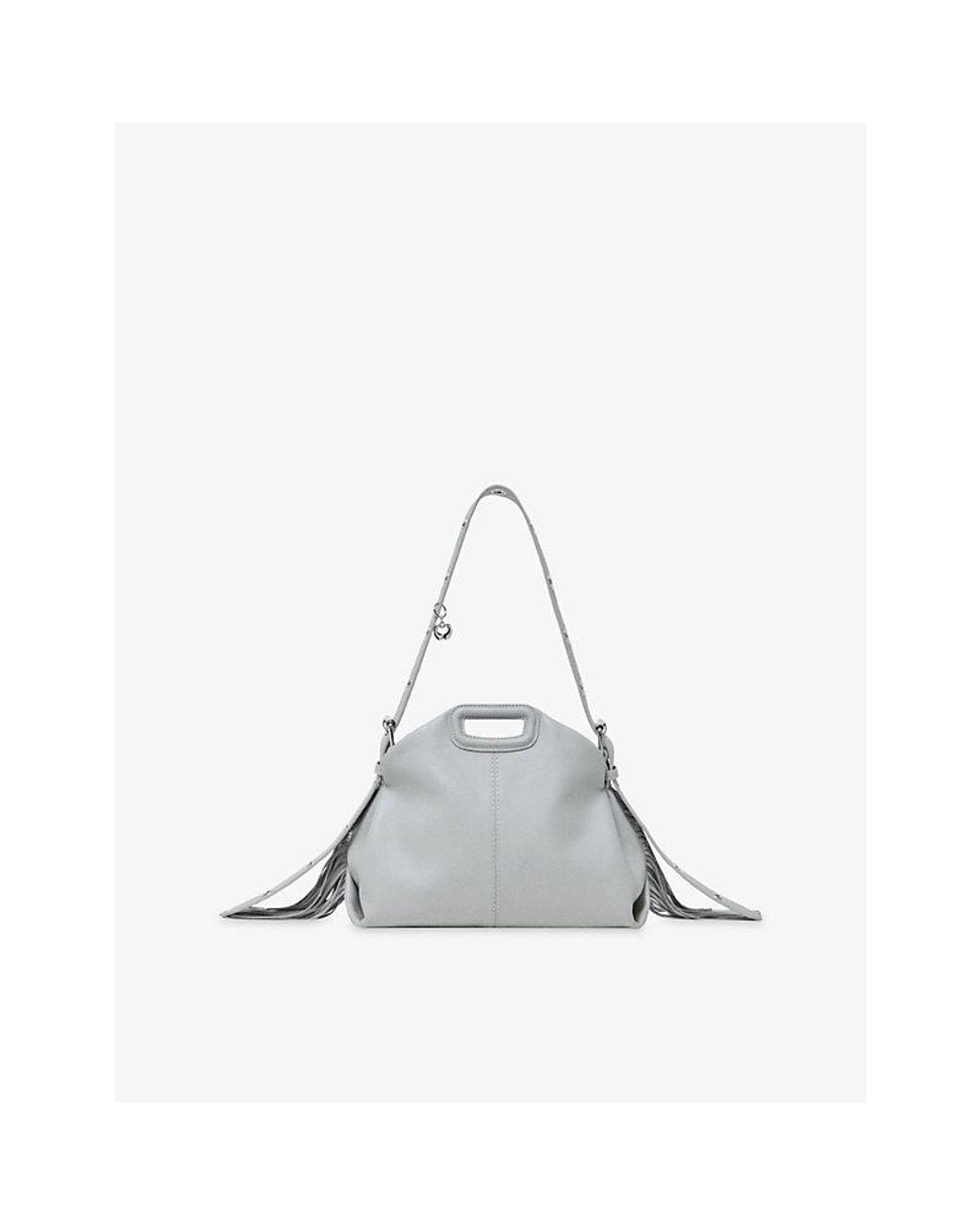 Maje White Miss M Leather Shoulder Bag