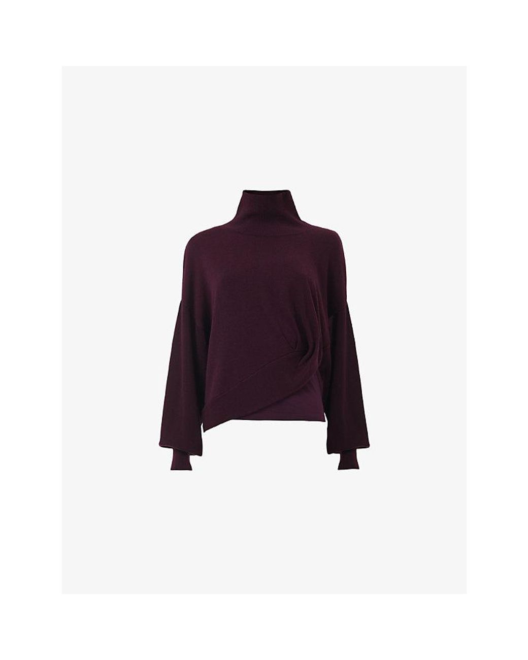 eem Purple Knotted-Hem Wool-Blend Jumper