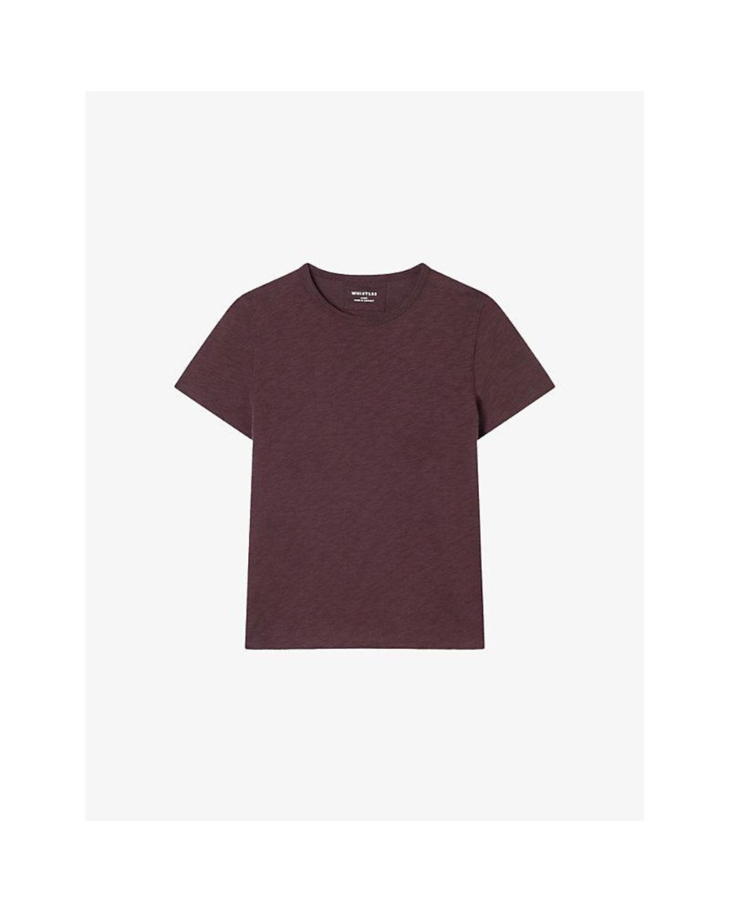Whistles Purple Posie Double-Trim Cotton T-Shirt