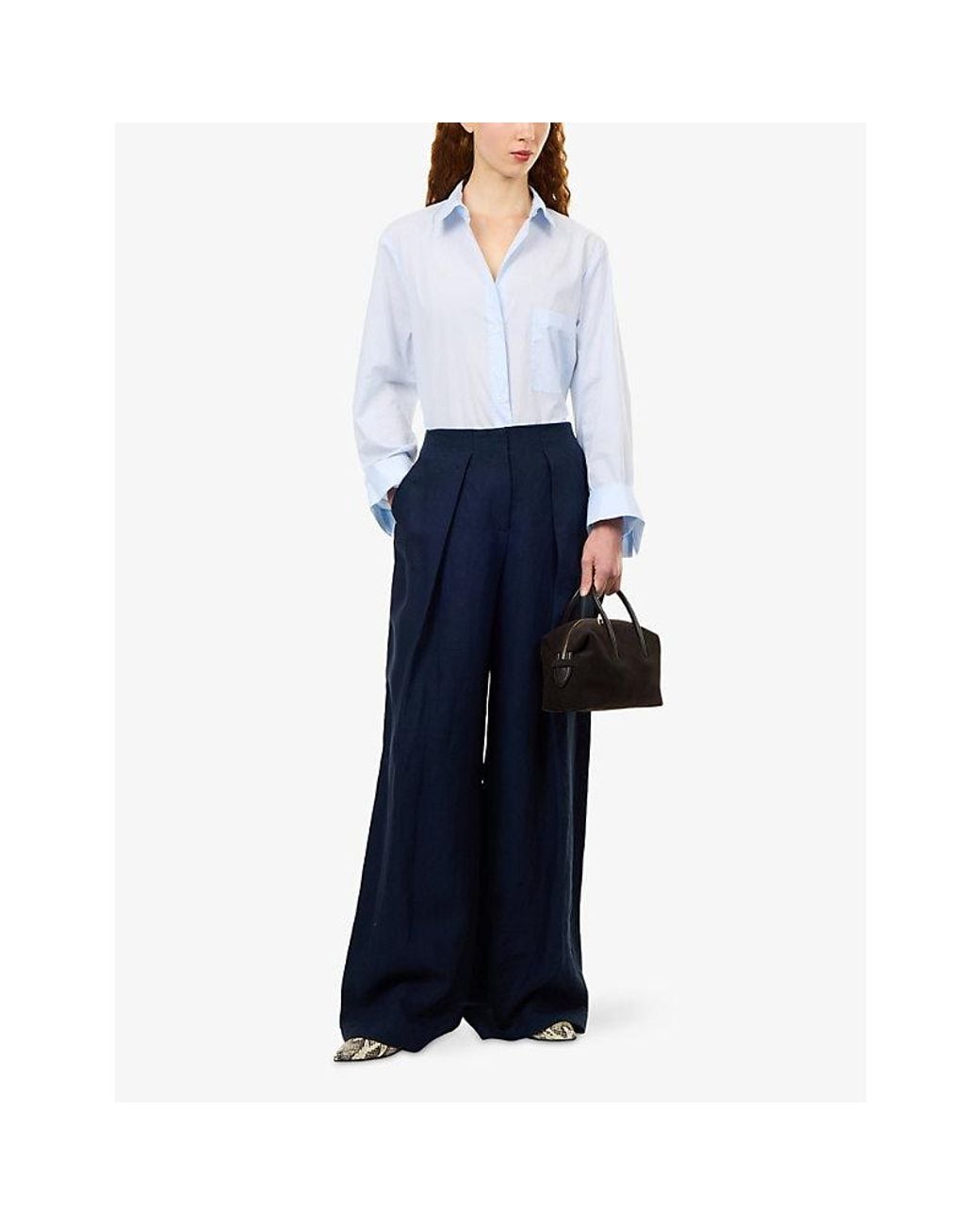 Twp Blue Next Morning Relaxed-Fit Cotton Shirt