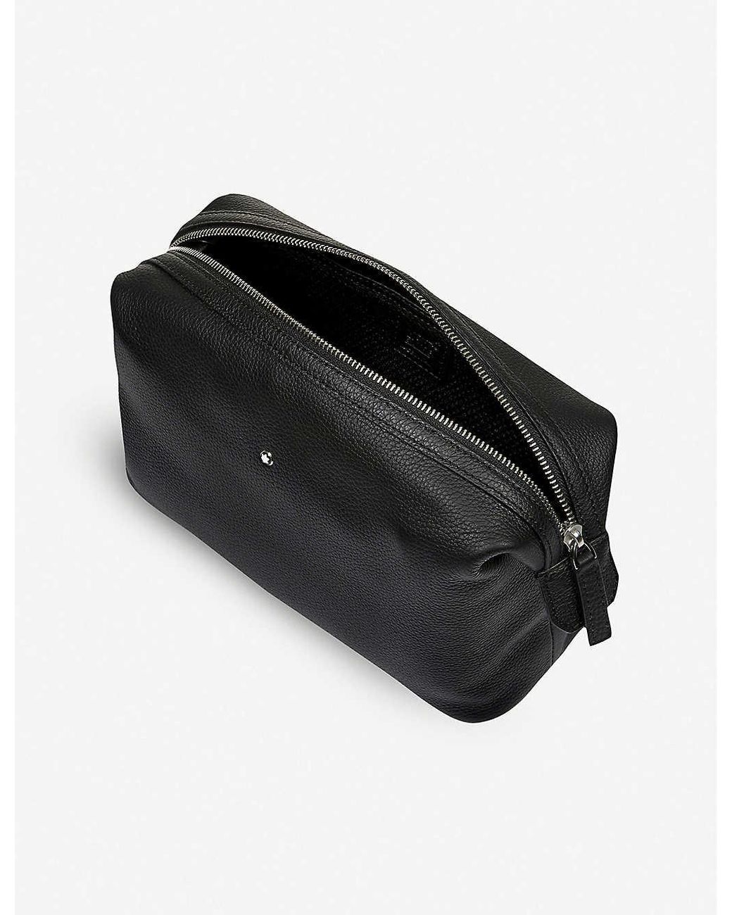 Montblanc Meisterst 1⁄4ck Soft Grain Leather Wash Bag in Black for Men |  Lyst