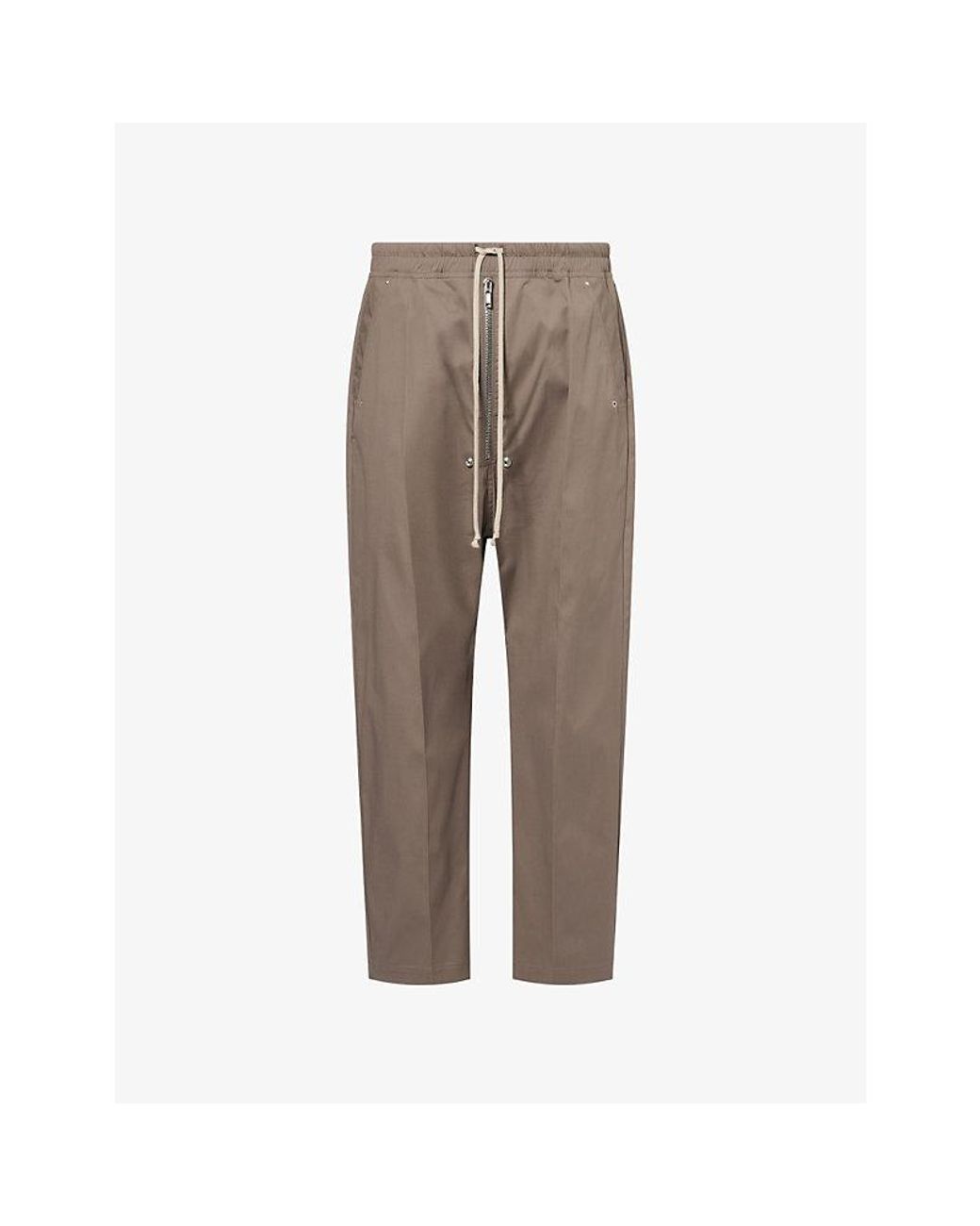 Rick Owens Brown Bela Straight-Leg Cotton Trousers for men