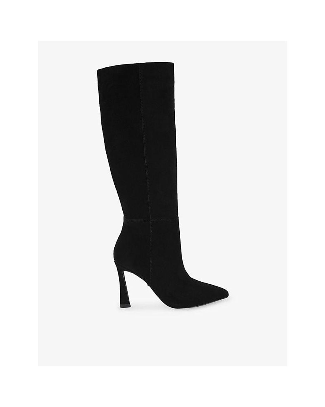 Kurt Geiger Black Annabel Suede Heeled Knee-High Boots