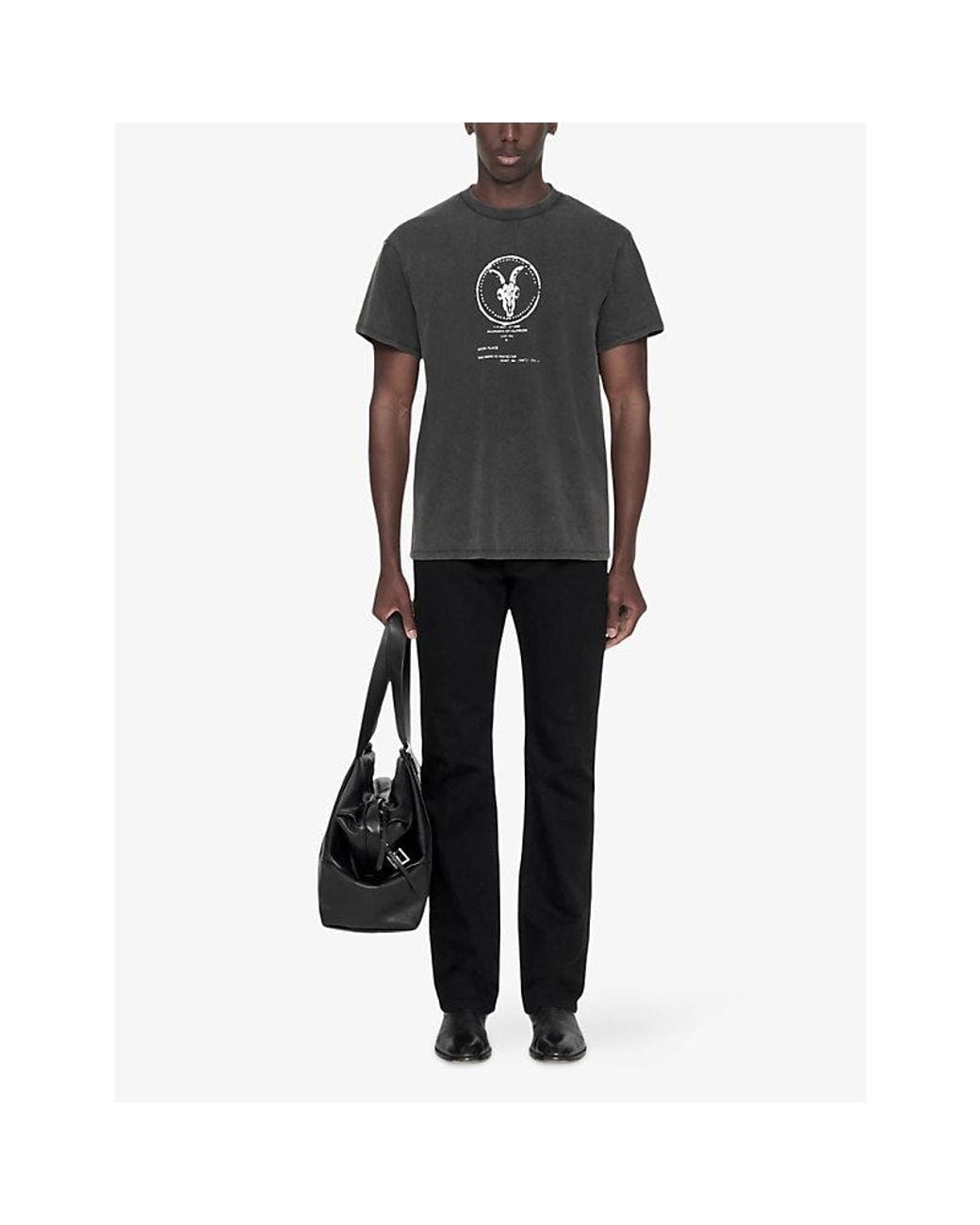 AllSaints Black Tier Logo-Print Cotton T-Shirt for men