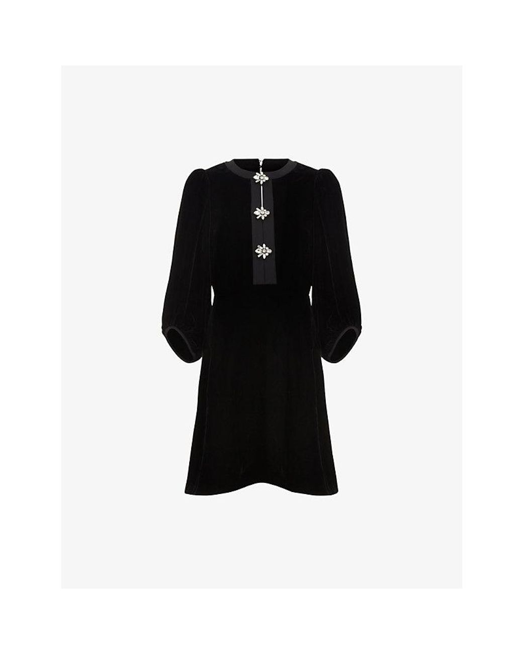 black velvet diamante mini dress Tiffy Diamante Bow Accent Mini Dress Black