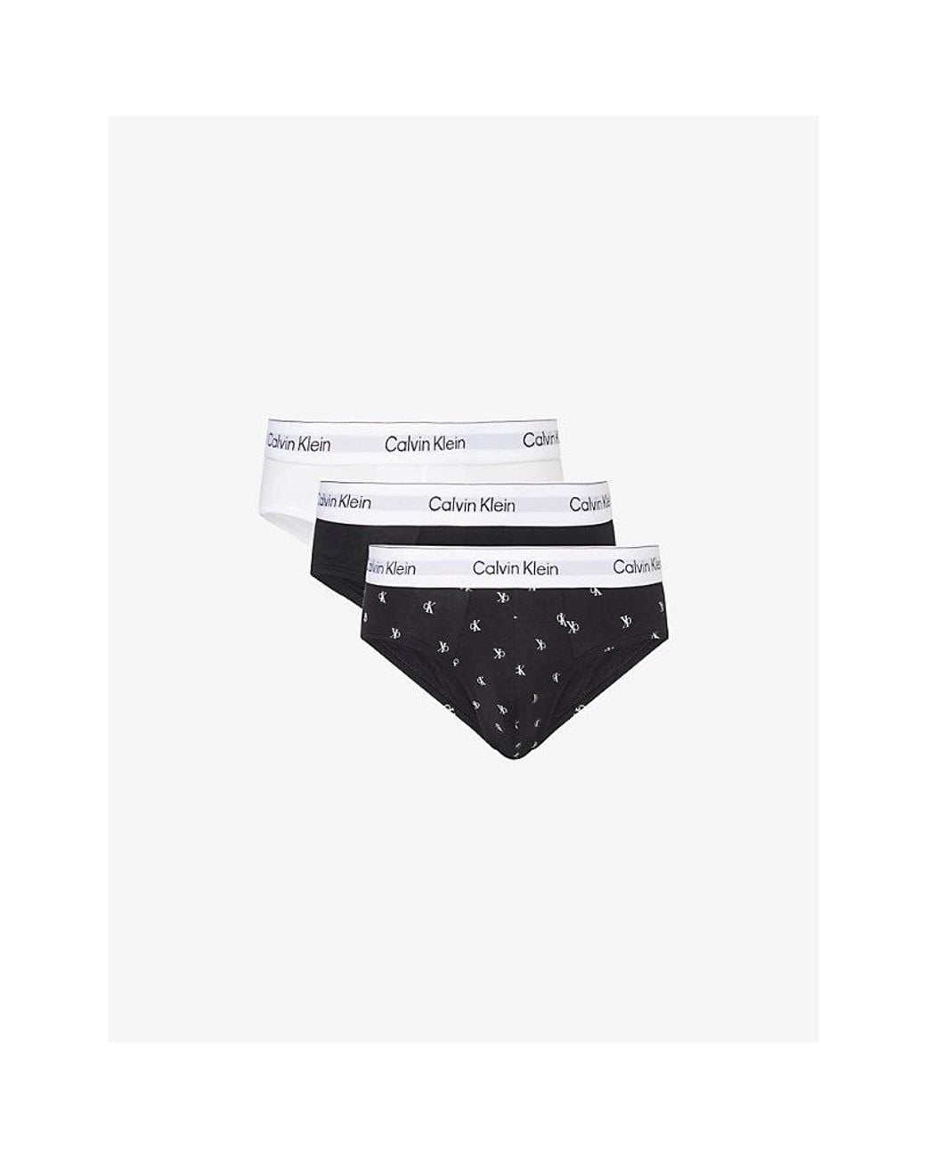 Calvin Klein White Icon Pack Of Three Stretch-Cotton Briefs for men