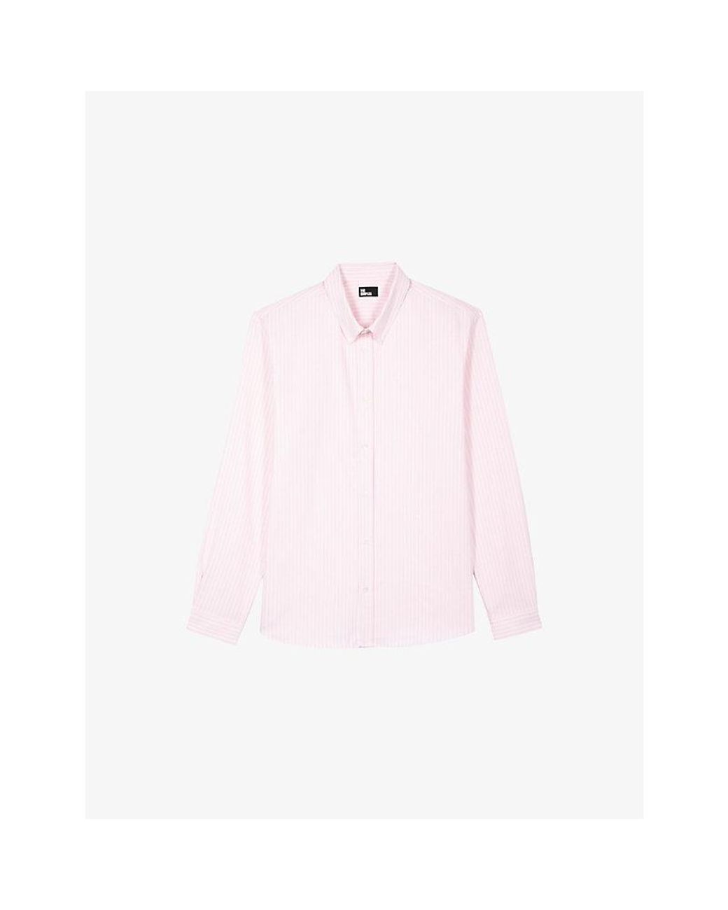 The Kooples Pink Striped Slim-Fit Cotton Shirt for men