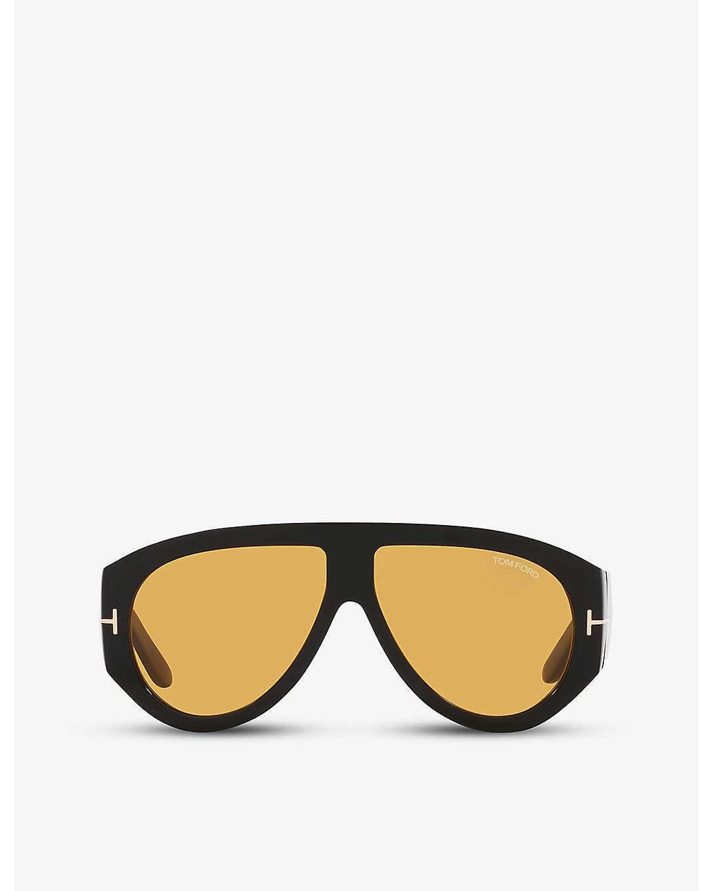 Tom Ford Ft1044 Bronson Pilot-frame Acetate Sunglasses in Black | Lyst