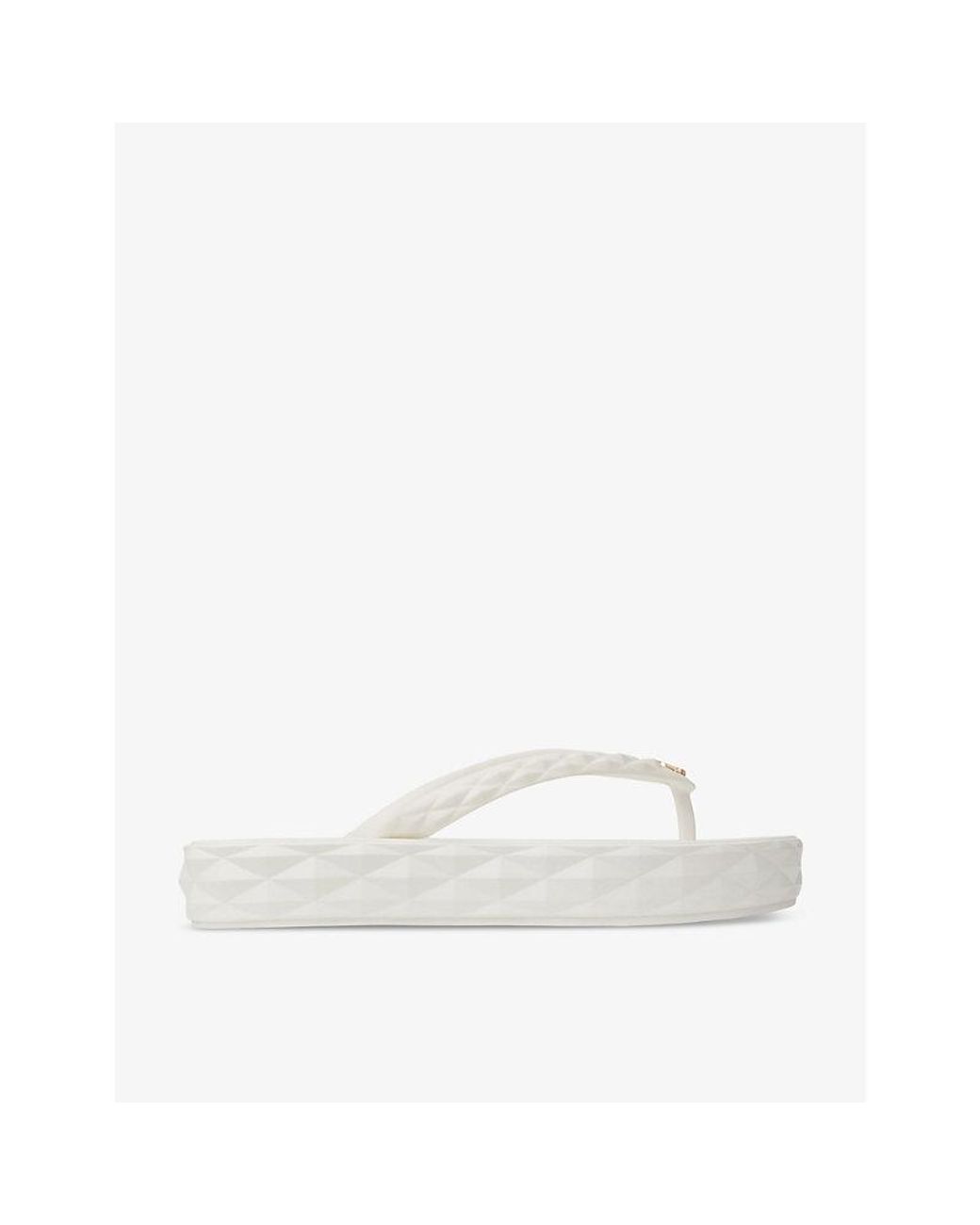 Jimmy Choo Diamond Logo-embellished Flat Rubber Flip-flops