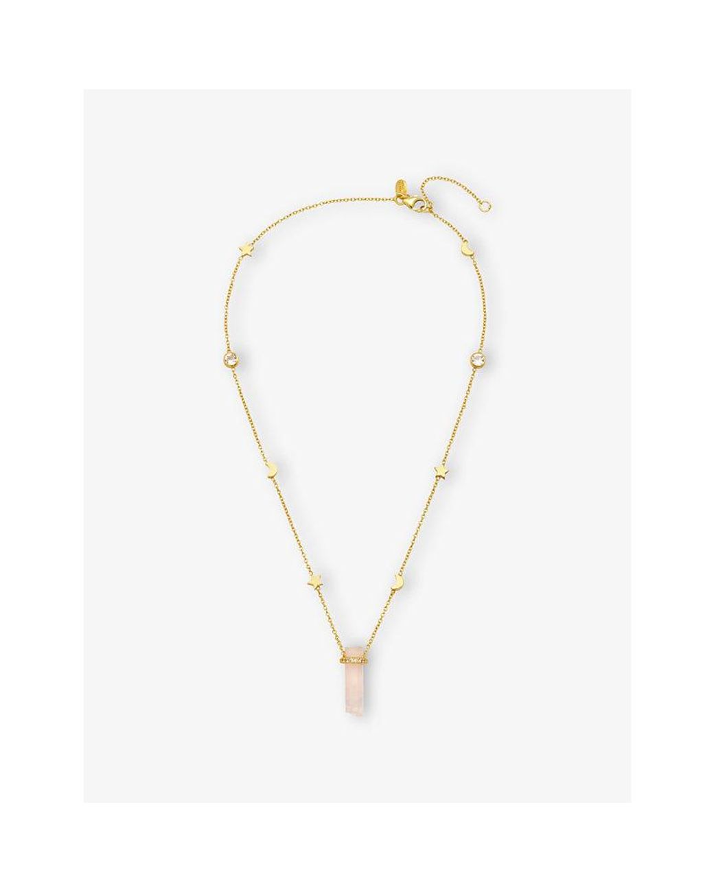 La Maison Du Couturier White Assya London Cupid 18Ct Vermeil, Rose Quartz And Cubic Zirconia Necklace