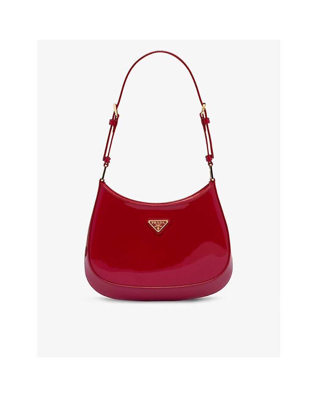 Prada Cleo Patent-leather Shoulder Bag in Red | Lyst