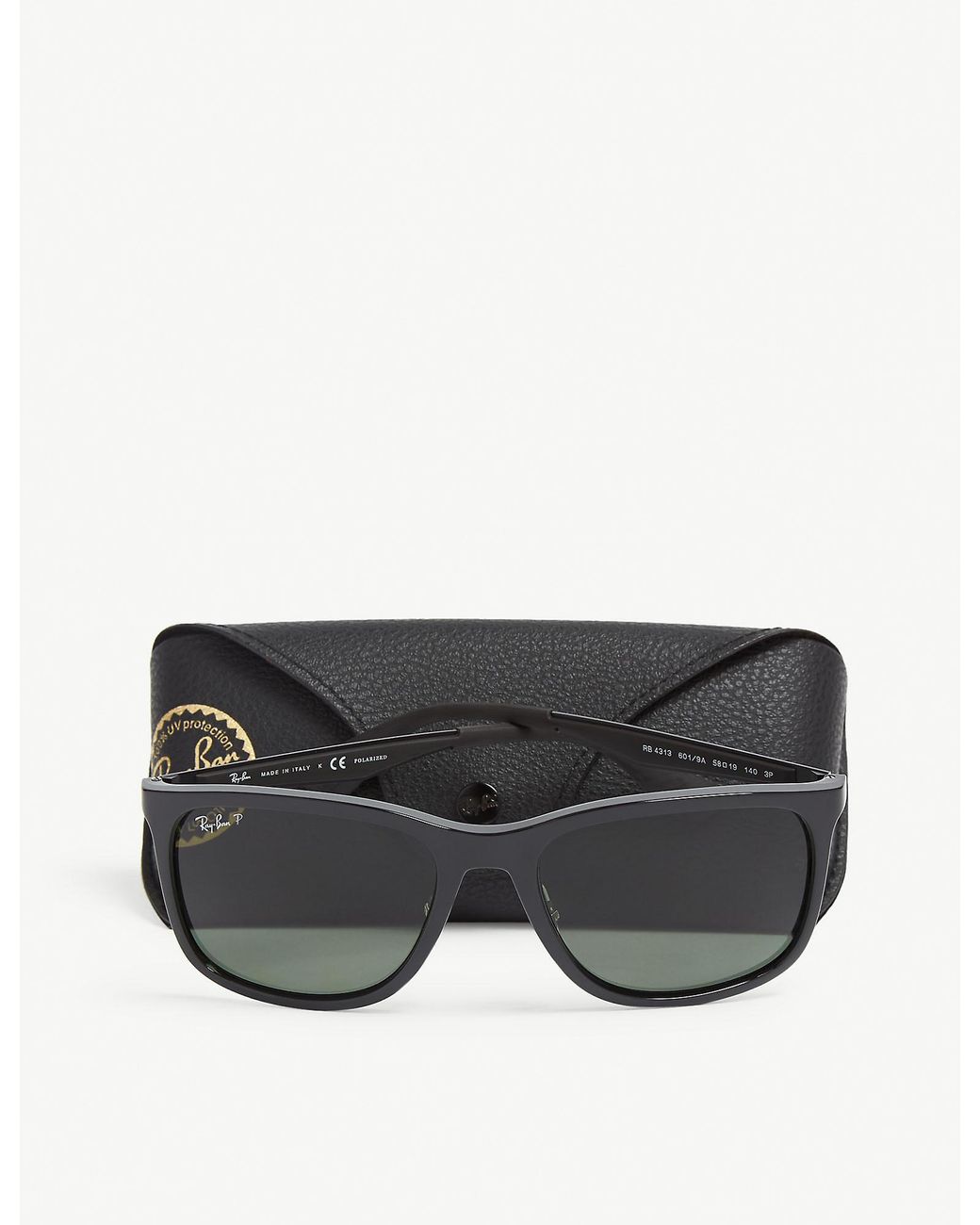 Ray-Ban Rb4313 Square-frame Polarised Sunglasses in Black for Men | Lyst