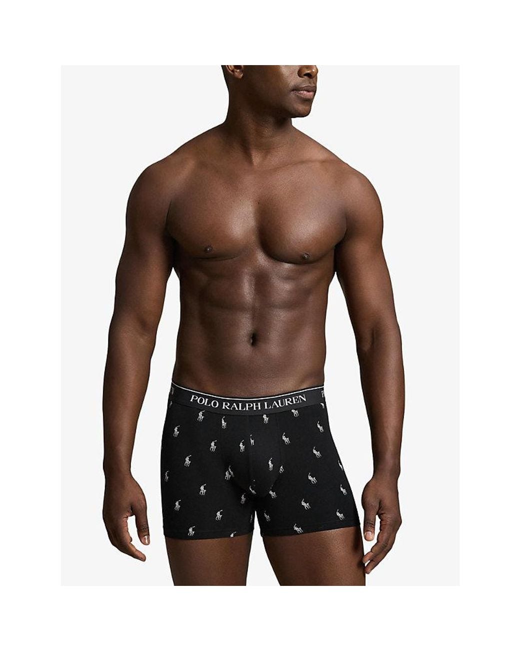 Polo Ralph Lauren Black Branded-Waistband Pack Of Three Jersey Boxer Briefs for men