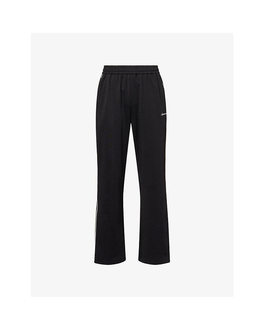 Represent Black Taped-Trim Embroidered Jersey Track Pants for men