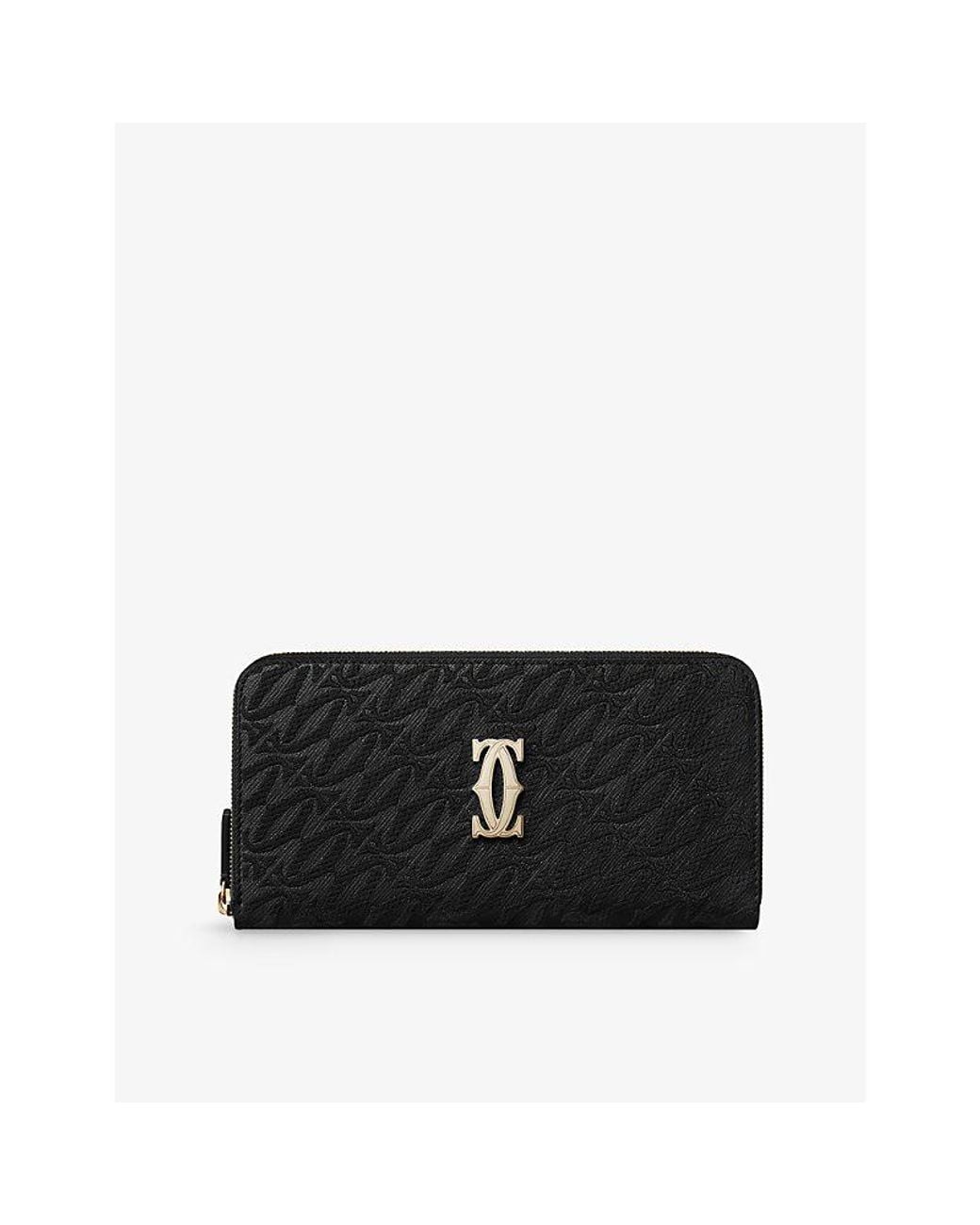 Cartier Black C De International Zipped Leather Wallet for men