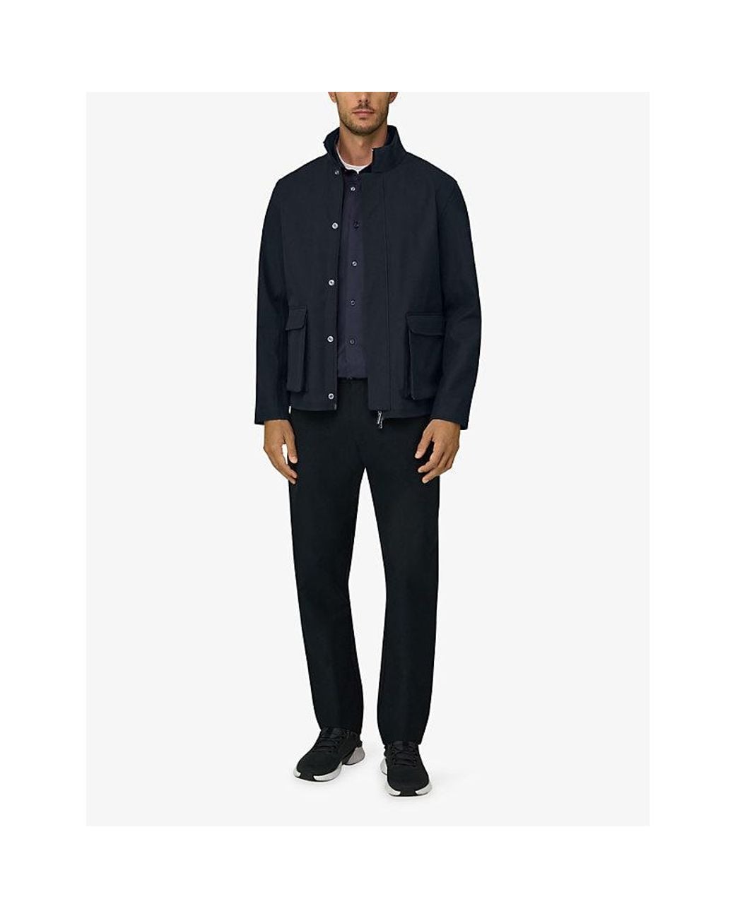 Boggi Blue B-Tech Zip-Up Woven Bomber Jacket for men