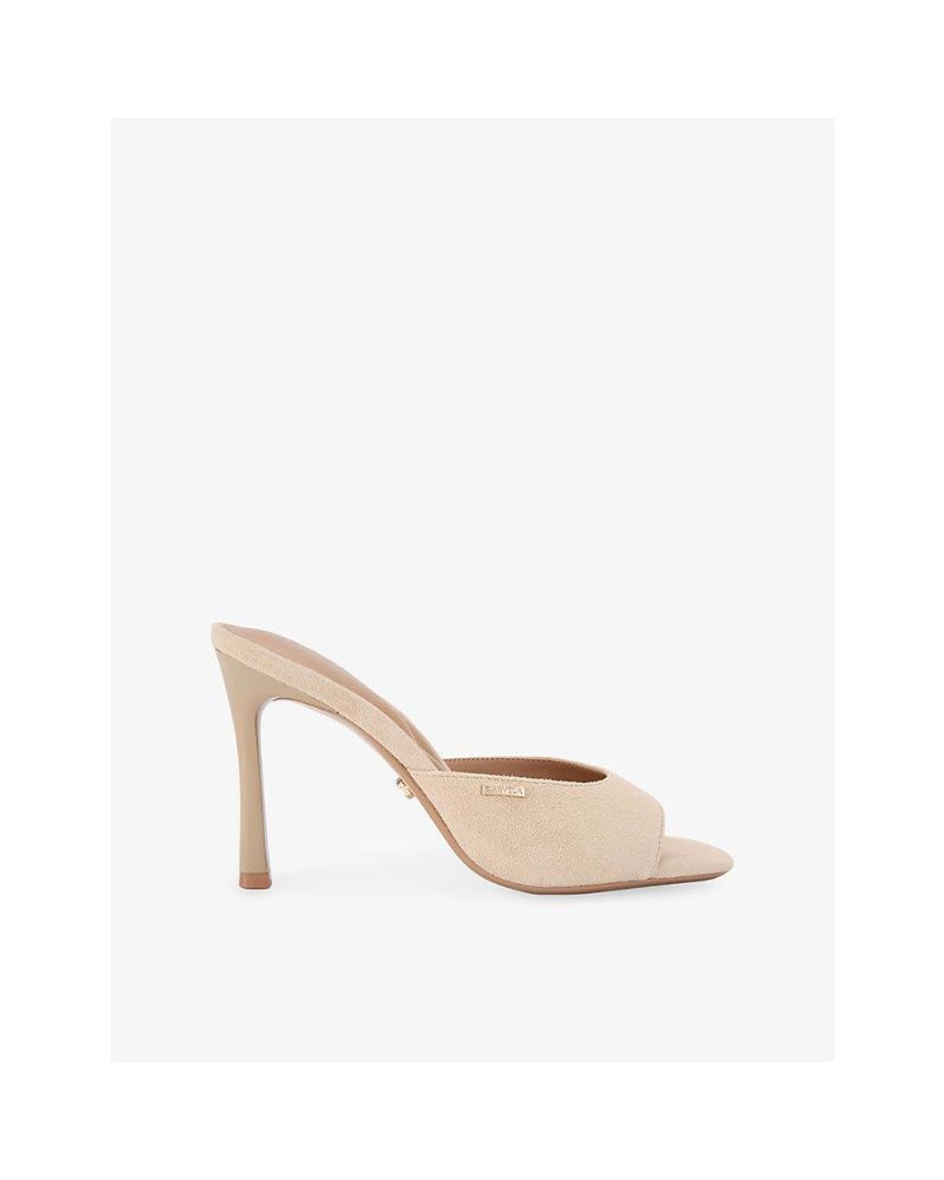 Carvela Kurt Geiger White Isabella Heeled Suede Mules