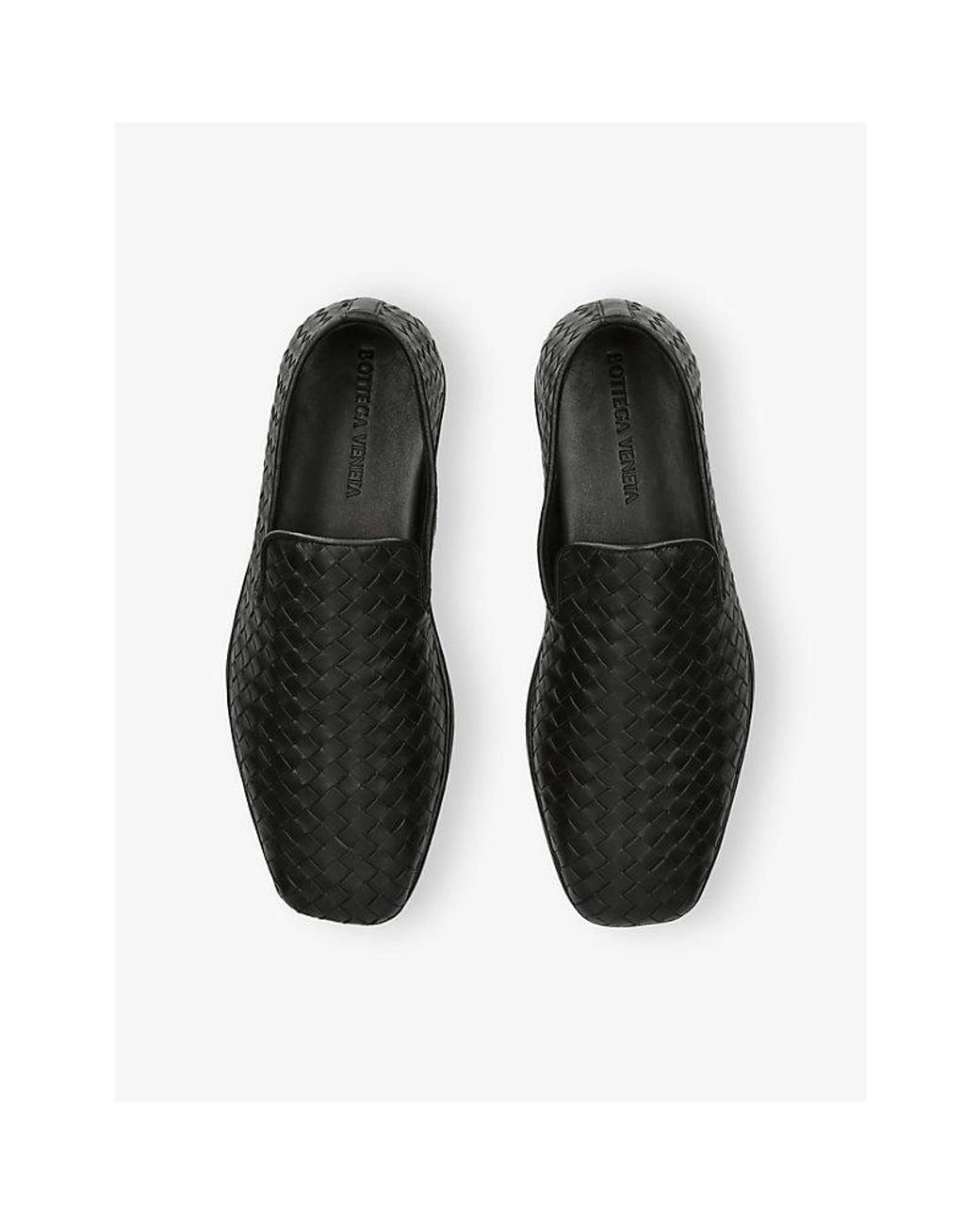 Bottega Veneta Black Palazzo Leather Slippers for men
