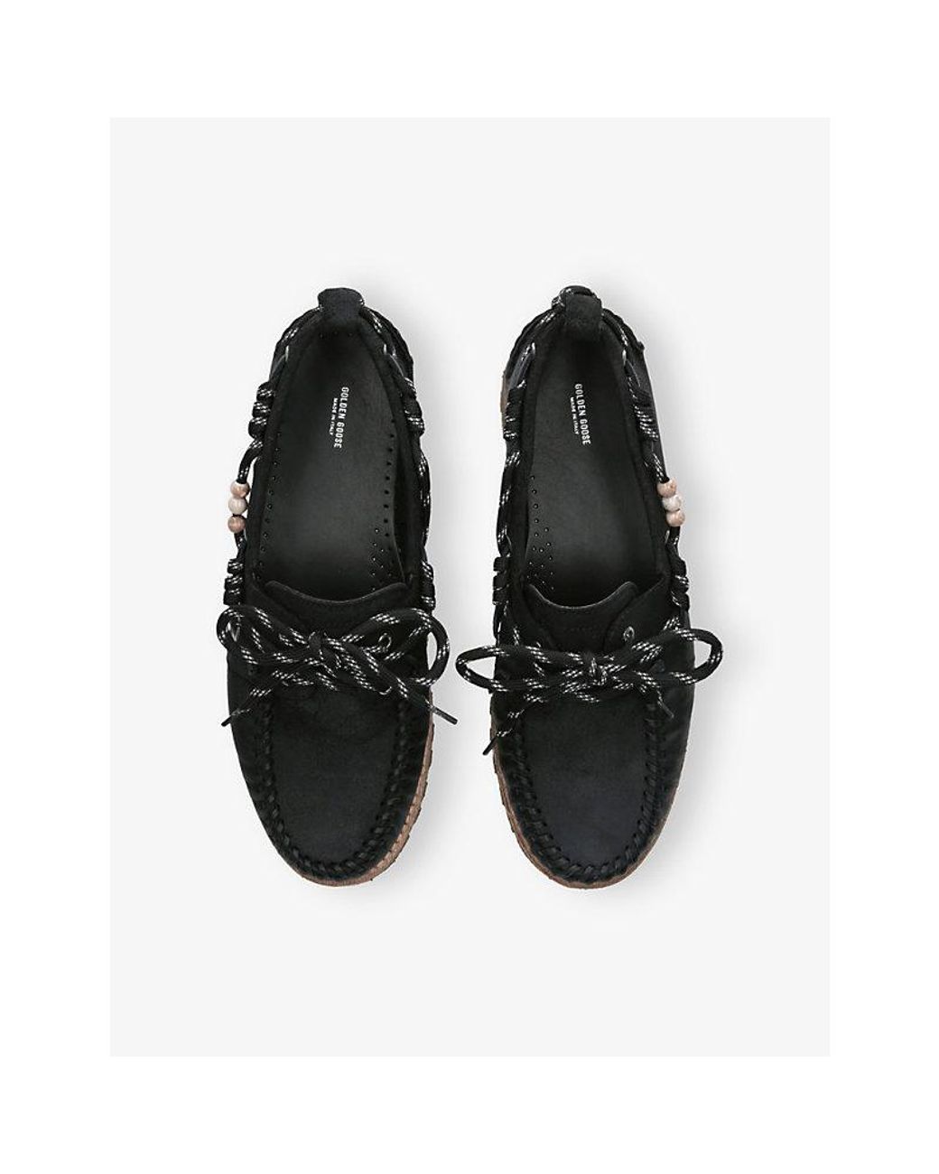 Golden Goose Deluxe Brand Black Cruise Beaded Suede Loafers for men