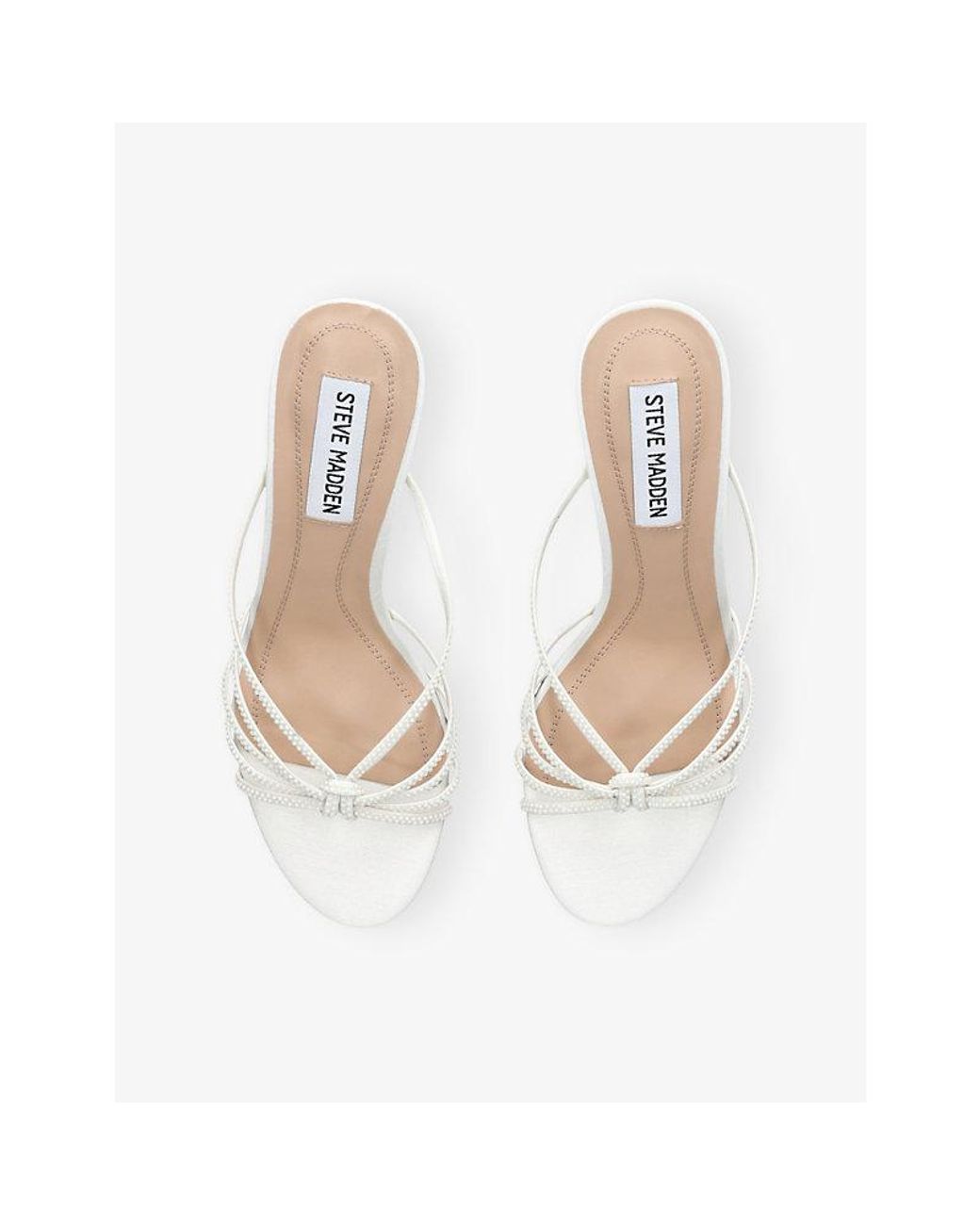 Steve Madden White Edna Heeled Leather Sandals