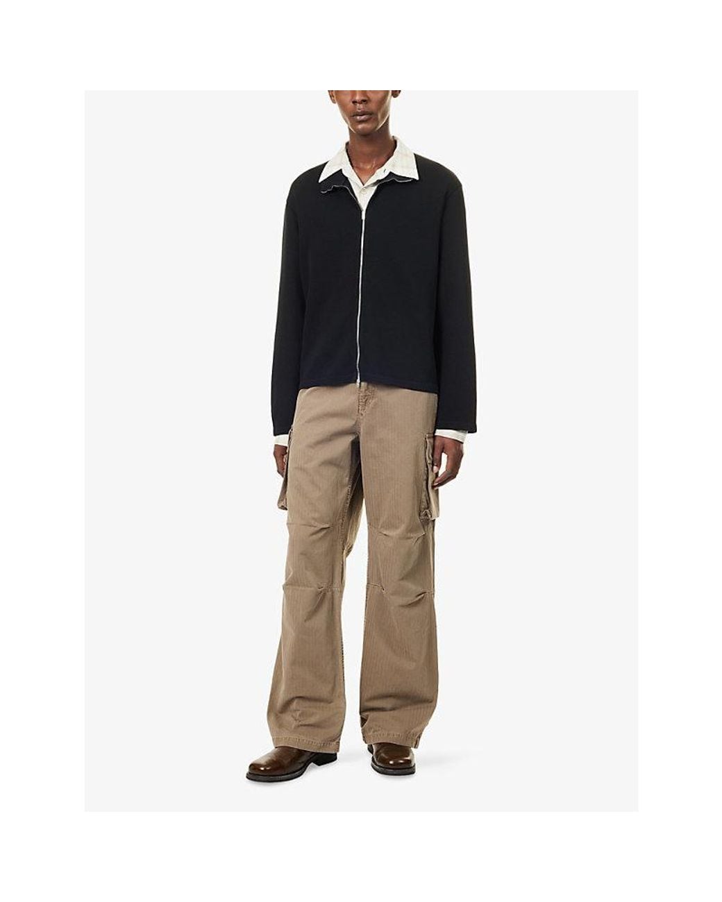 Our Legacy Black Shrunken Funnel-Neck Cotton Sweatshirt for men