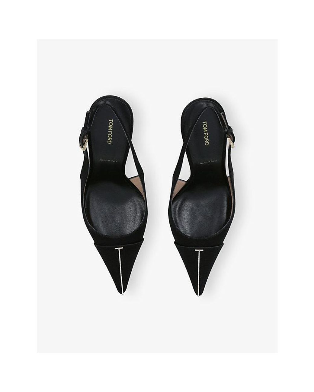 Tom Ford Black Slingback 105 Crystal Satin Pumps