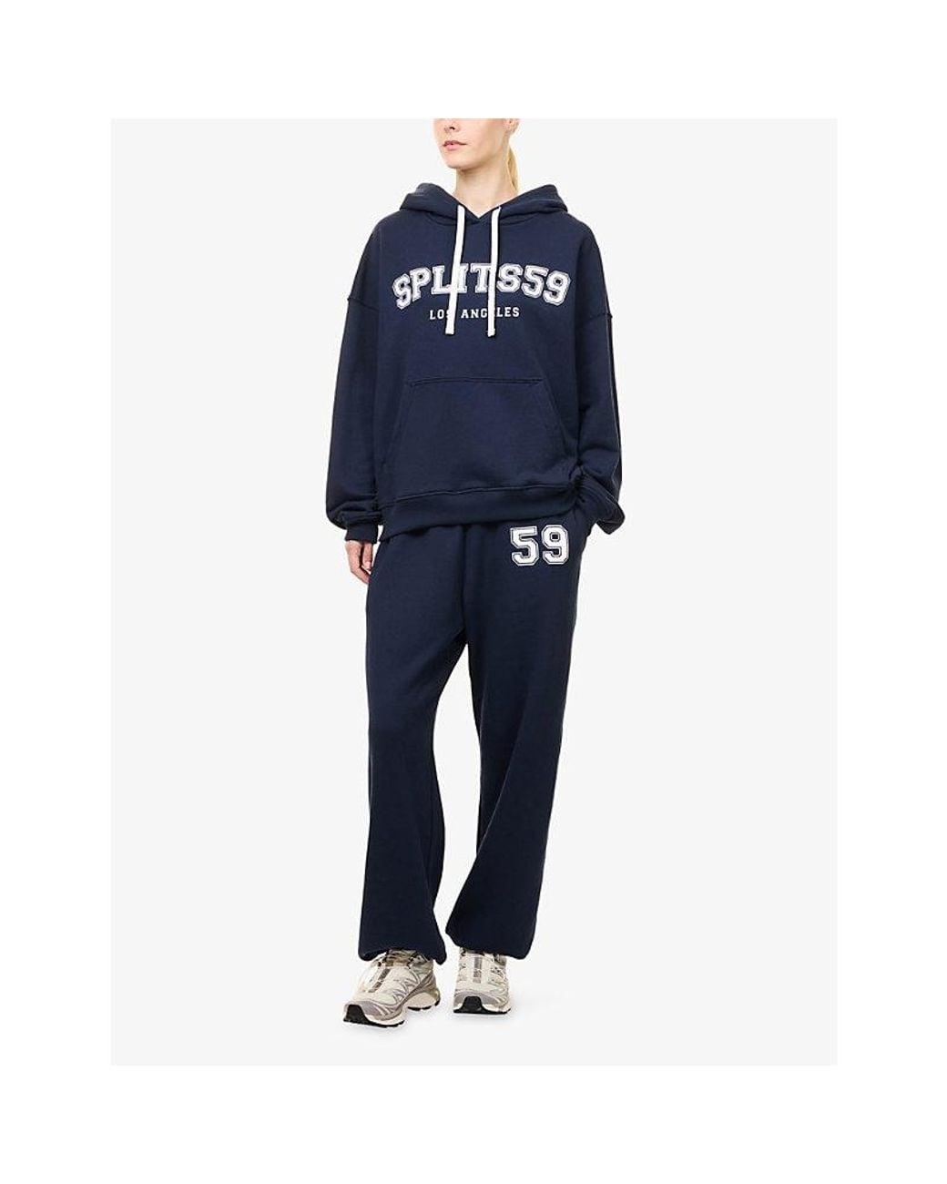 Splits59 Blue Stella Oversized French Terry Cotton-Jersey Hoody