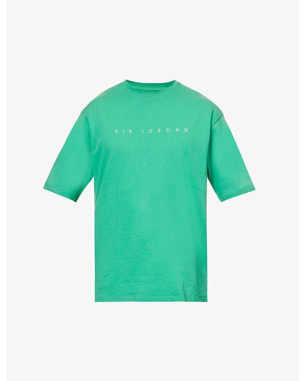Nike Air Jordan X Union La Crewneck Cotton-jersey T-shirt in Green for Men  | Lyst