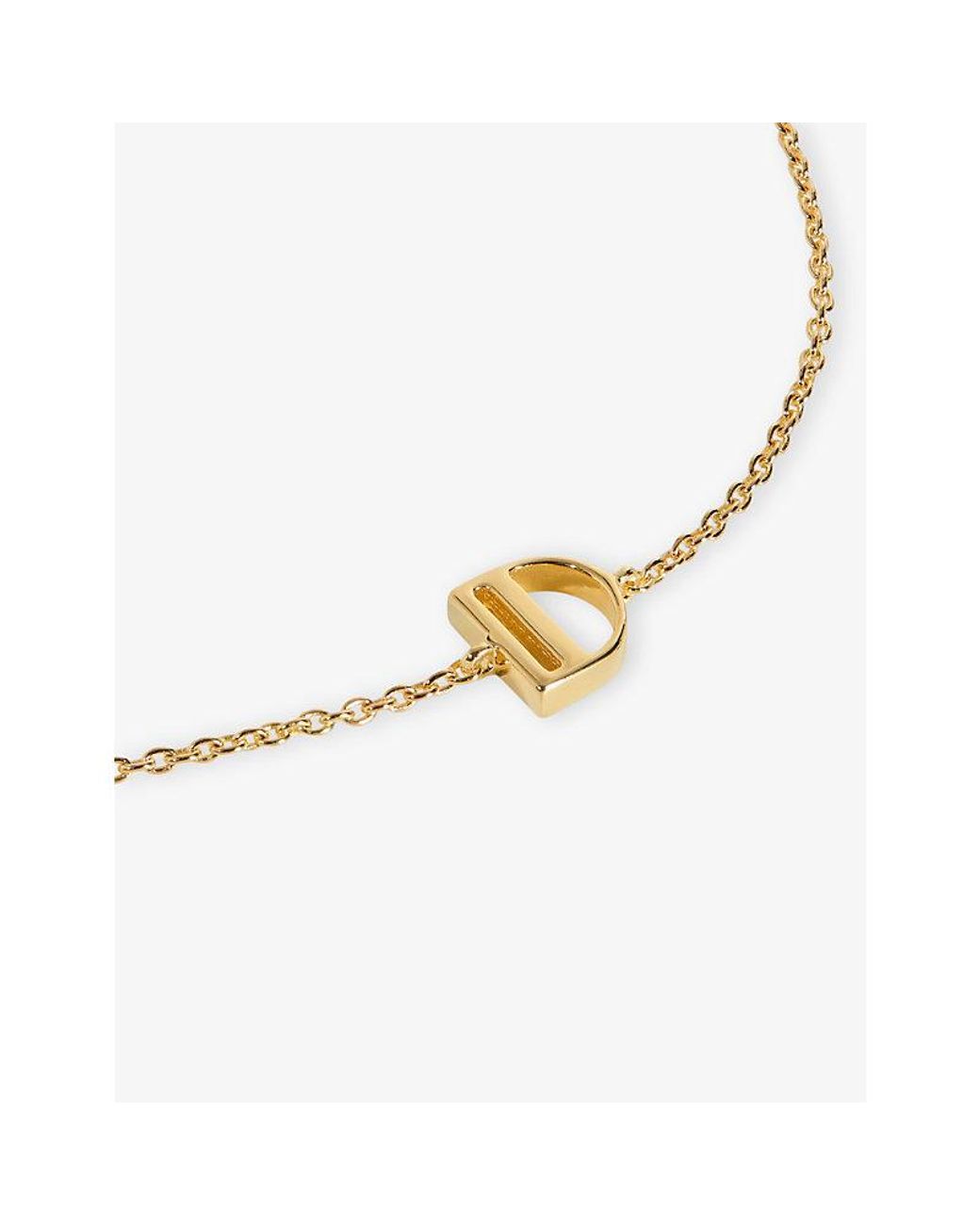 Monica Vinader Metallic Initial D 18Ct Vermeil Plated 925 Sterling Chain Bracelet