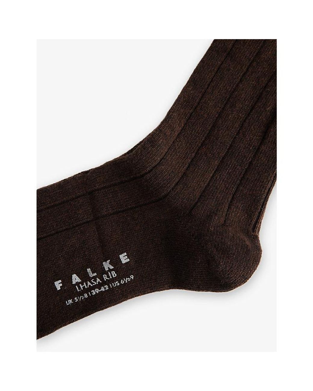 Falke Black Lhasa Ribbed Wool-Blend Knitted Socks for men