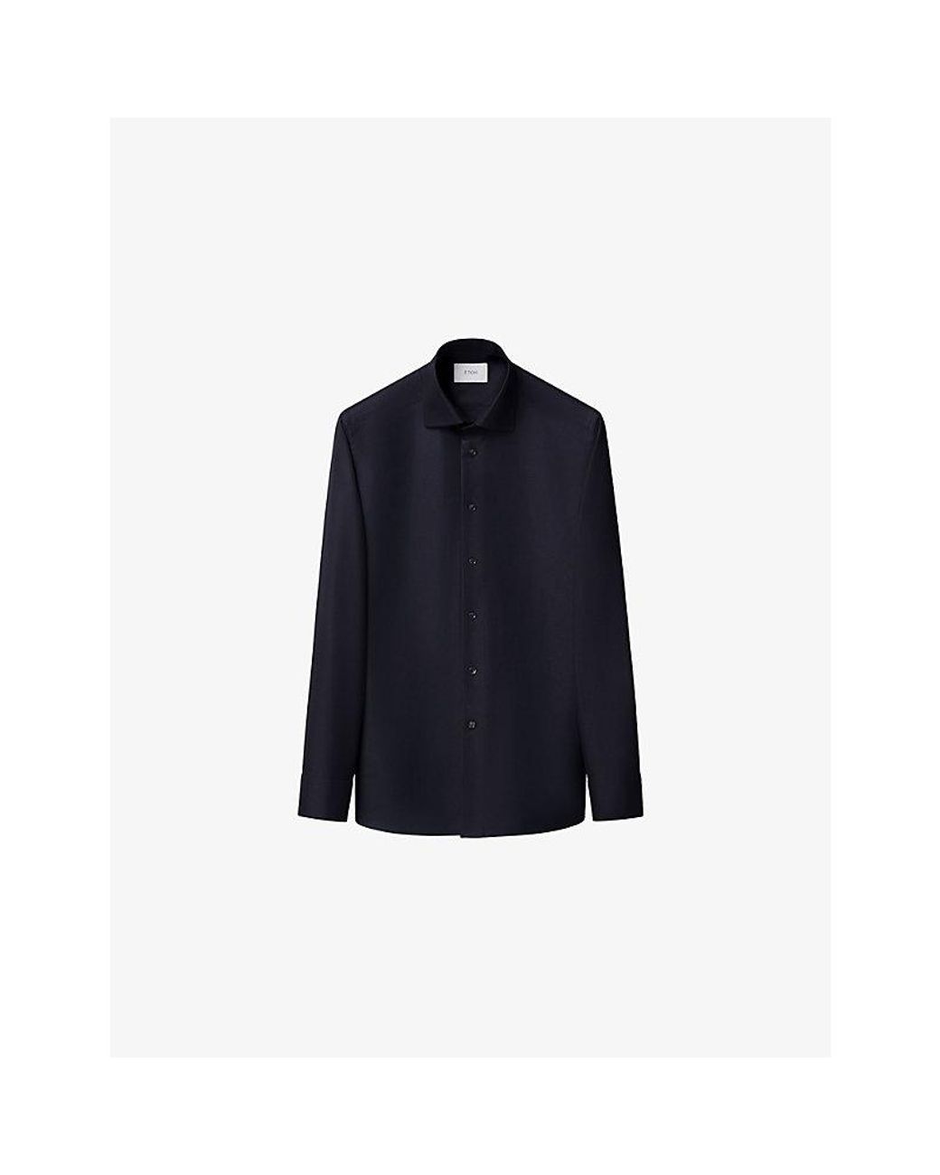 Eton of Sweden Blue Houndstooth Slim-Fit Fine-Twill Shirt for men