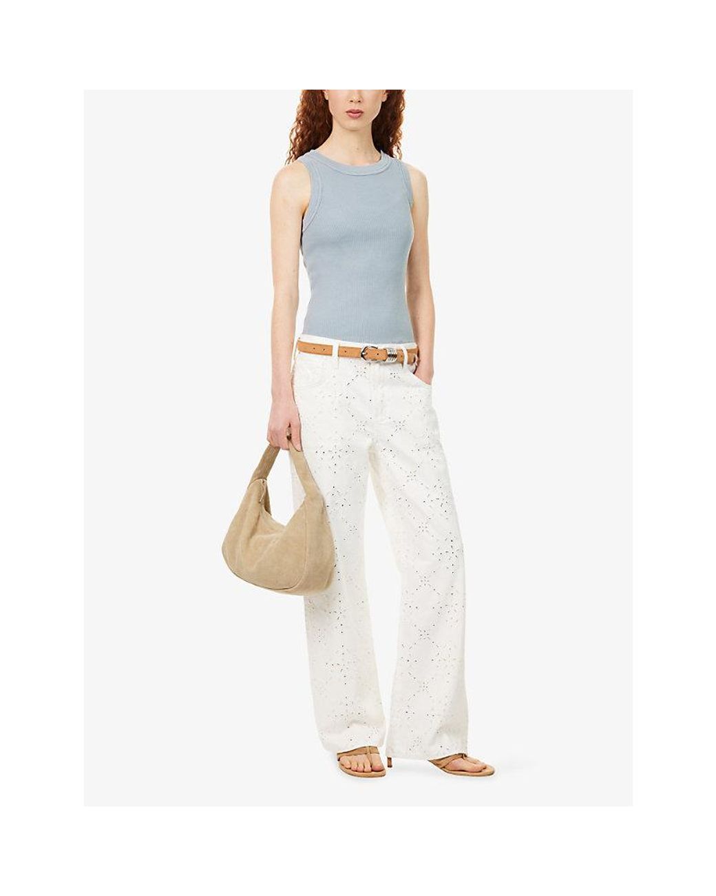 Citizens of Humanity Blue Isabel Ribbed Knit Top