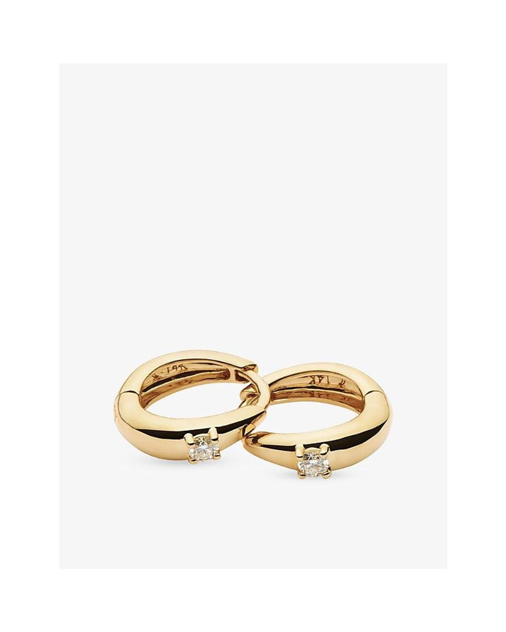 Missoma Metallic Dome 9Ct And 0.066Ct Diamond Huggies