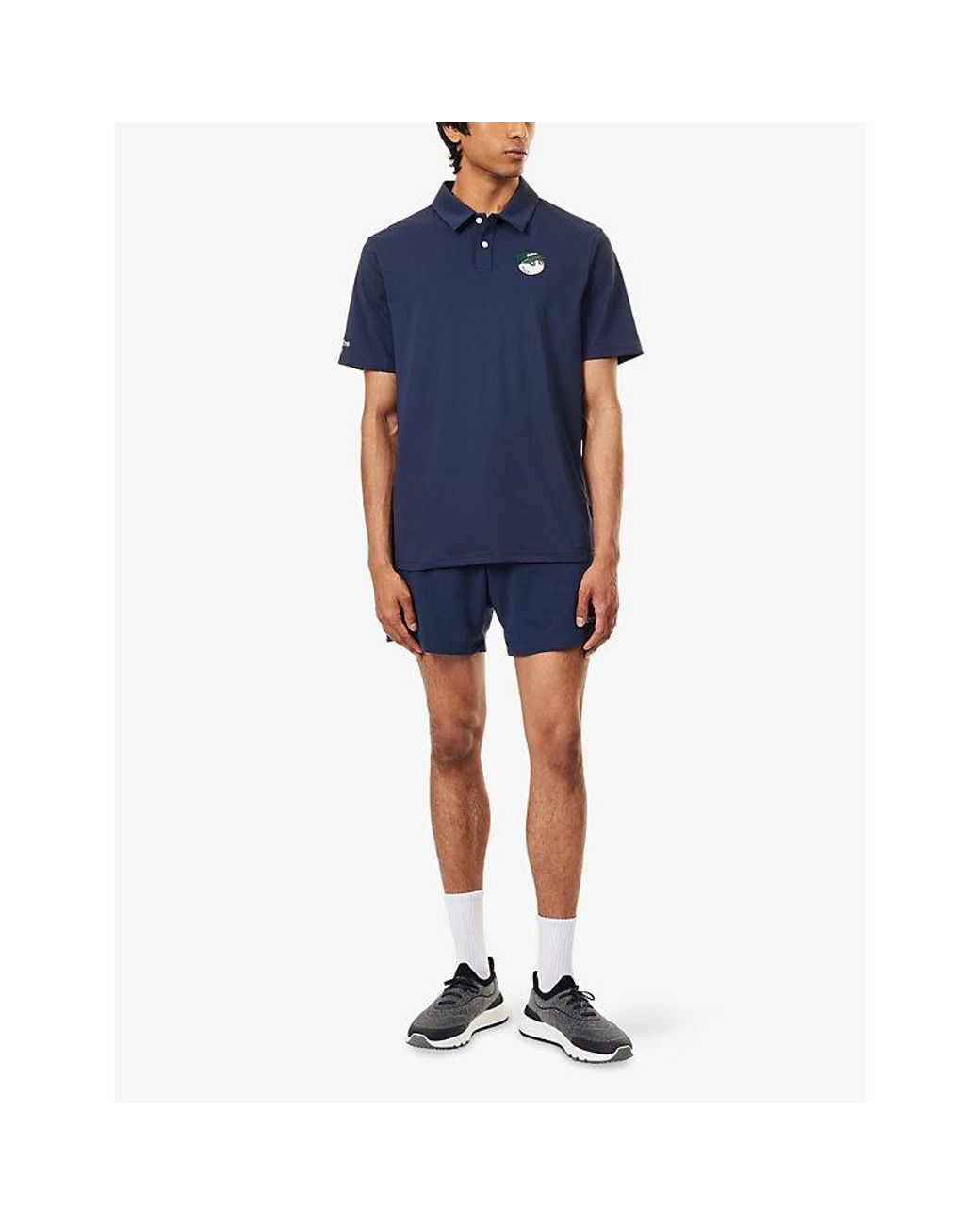 Malbon Blue Fairway Baldwin Woven Polo T-Shirt for men