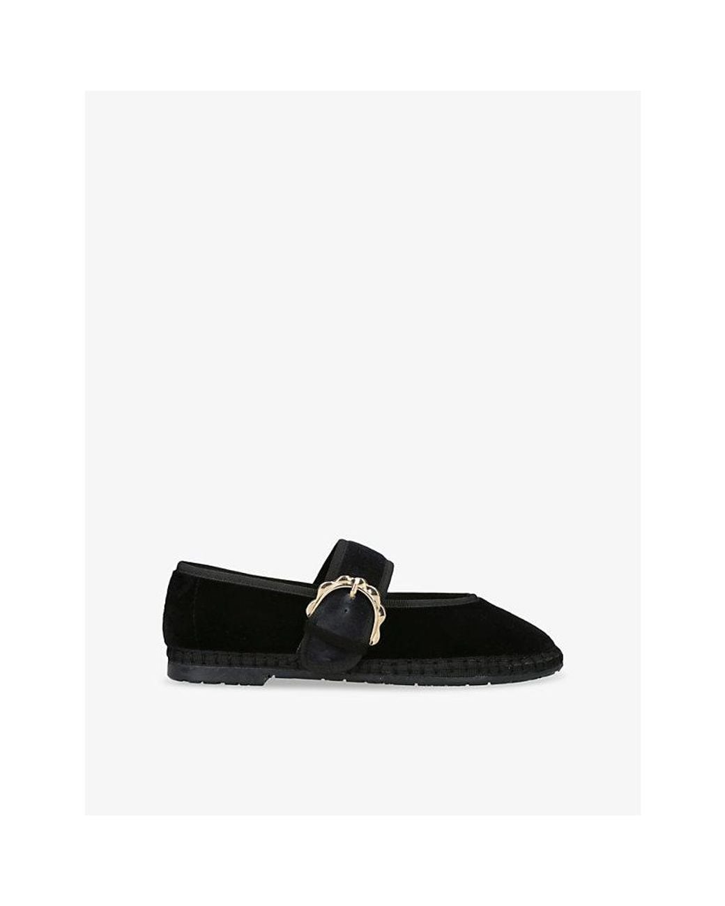 Flabelus Black Sophie Velvet Ballet Flats