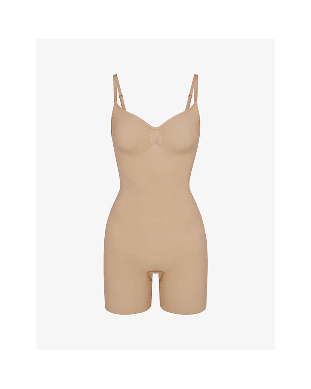 Skims White Sculpt Ruched Stretch-Woven Body