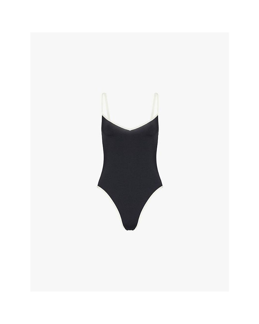 Cheap Monday Black Ravello V-Neckline Colour-Block Swimsuit