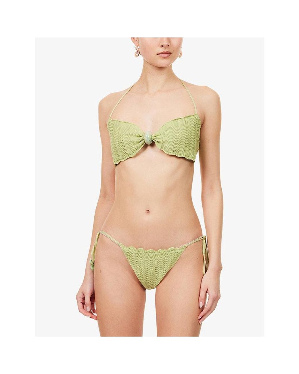 Devon Windsor White Kit Open-Knit Bikini Bottoms