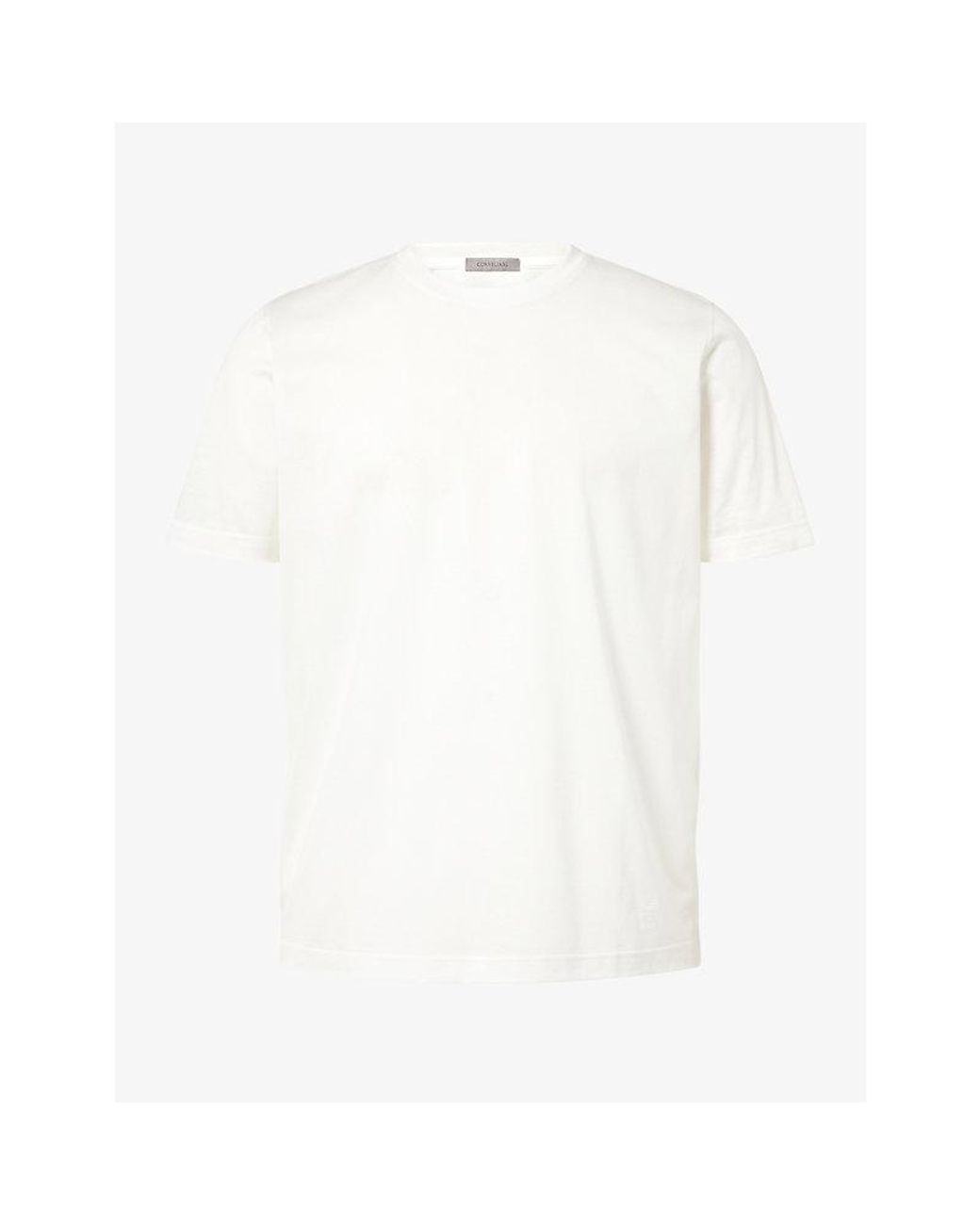 Corneliani White Crew-Neck Mercerized Cotton T-Shirt for men