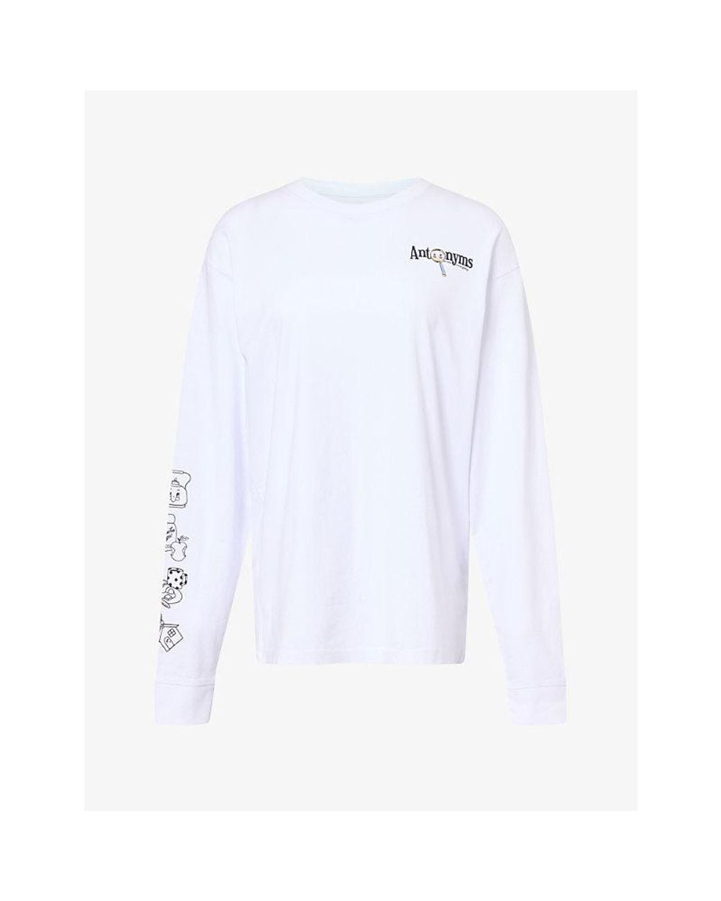 Damson Madder White Antonyms Graphic-Print Cotton T-Shirt