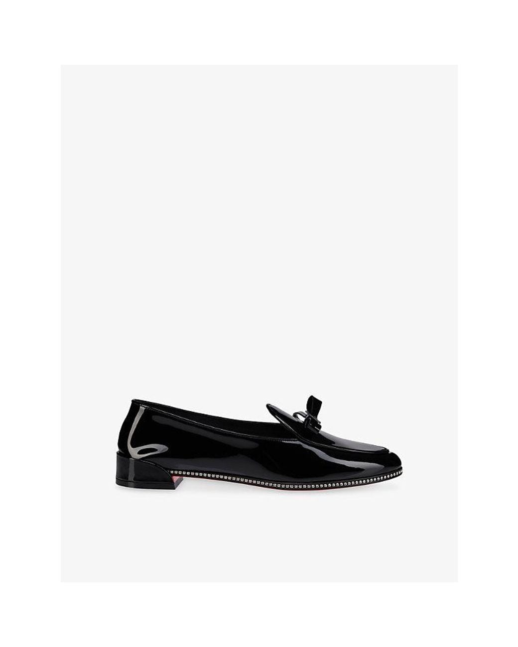 Christian Louboutin Black Mocastrass Patent-Leather Loafers