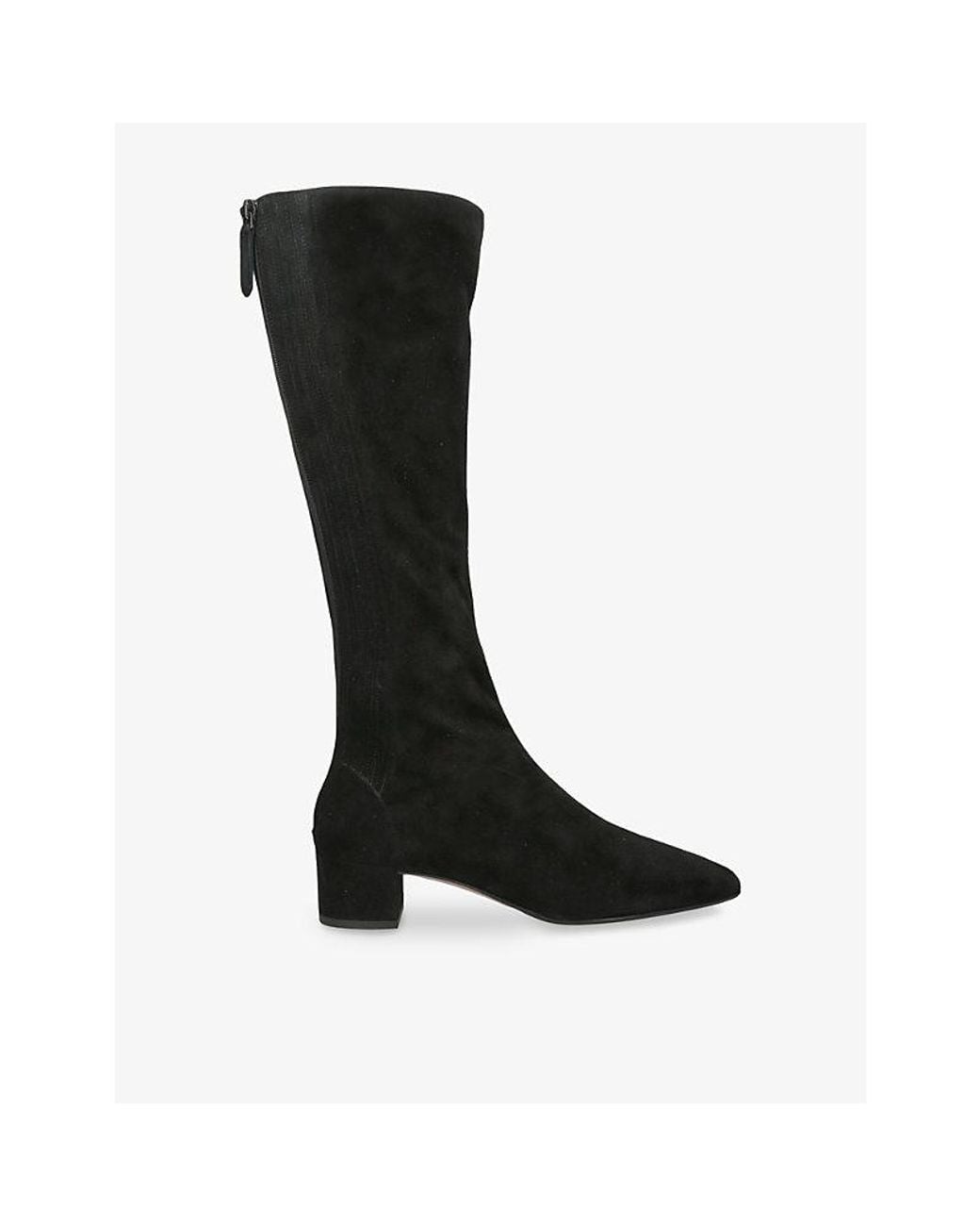 Aquazzura Black Saint Honore 35 Suede Knee-High Boots