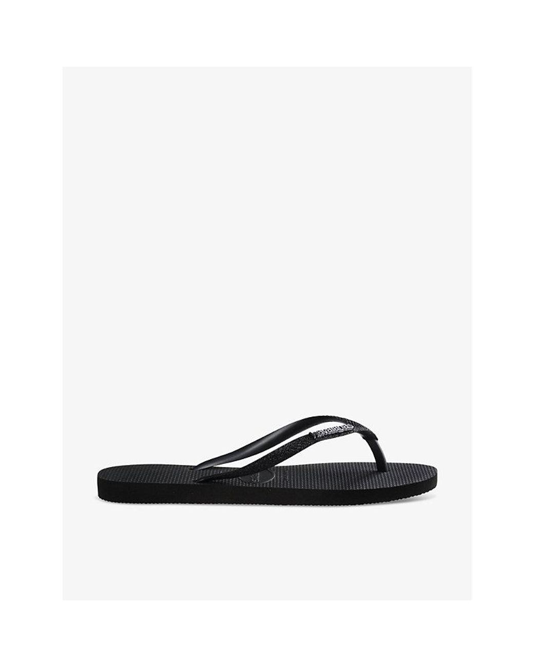 Havaianas Black Slim Metallic Rubber Flip-Flops